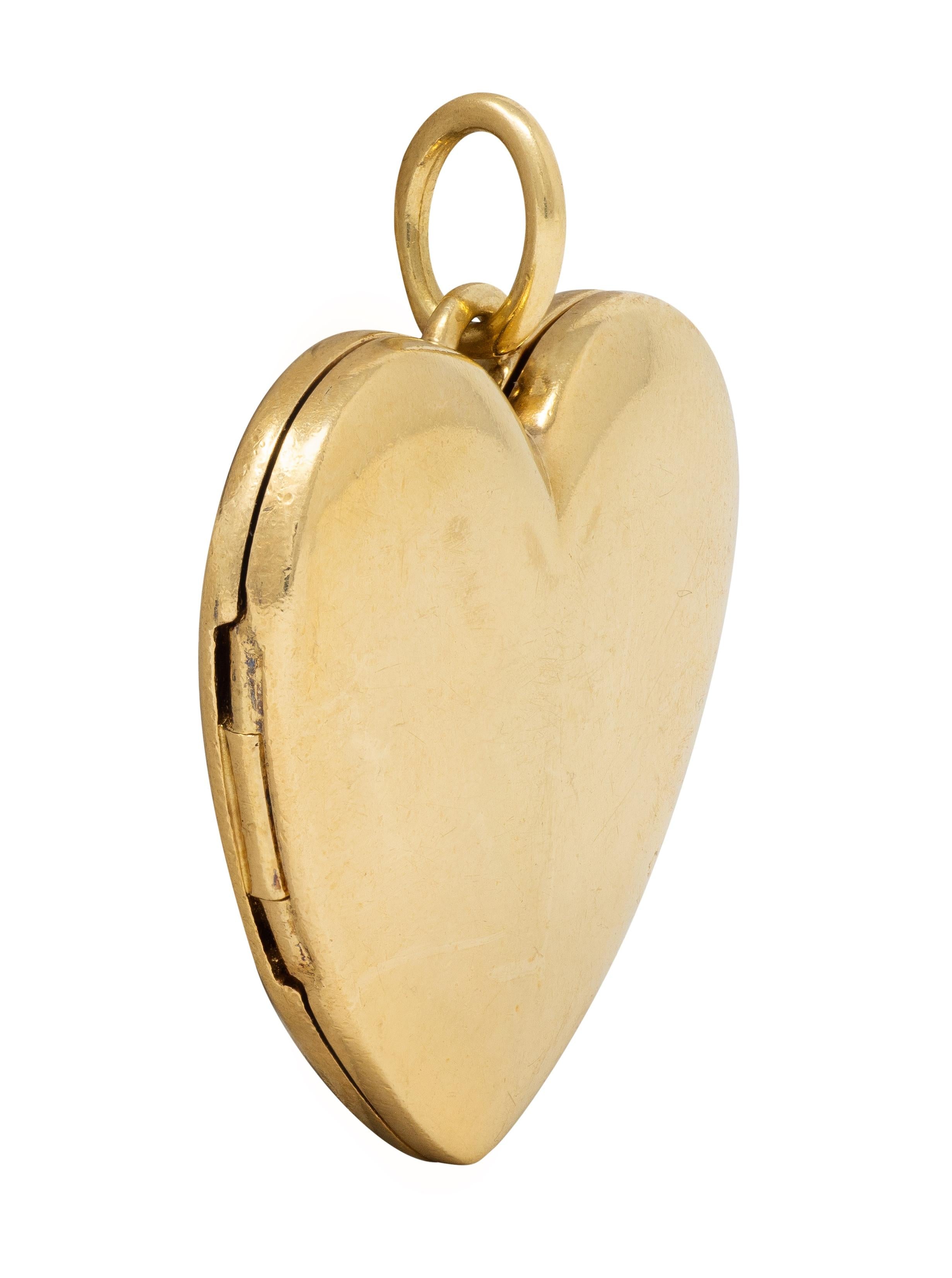 Tiffany & Co. 18 Karat Yellow Gold Vintage Heart Locket Pendant