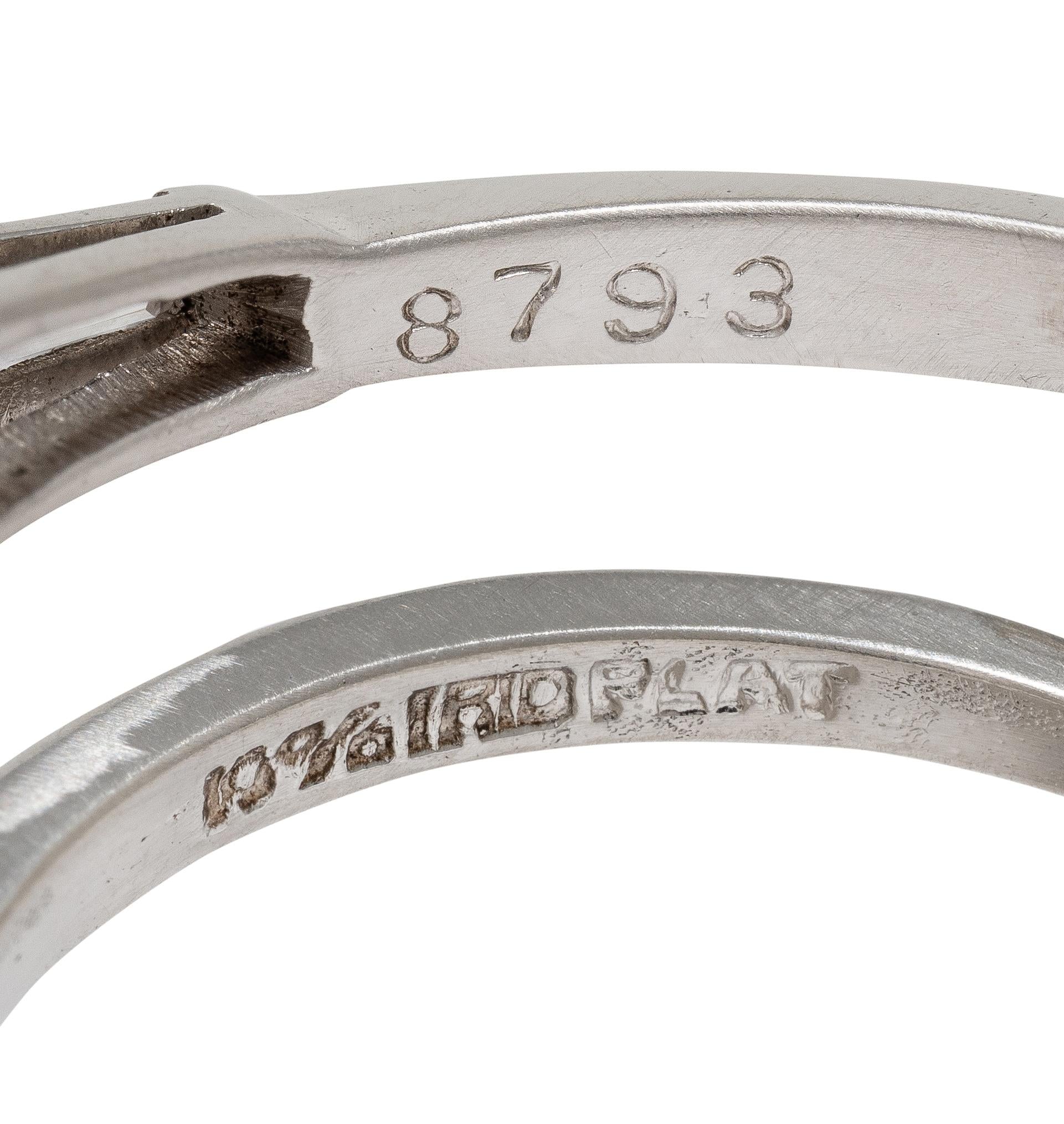 Mid-Century 1.36 CTW Pear Cut Diamond Platinum Vintage Engagement Ring