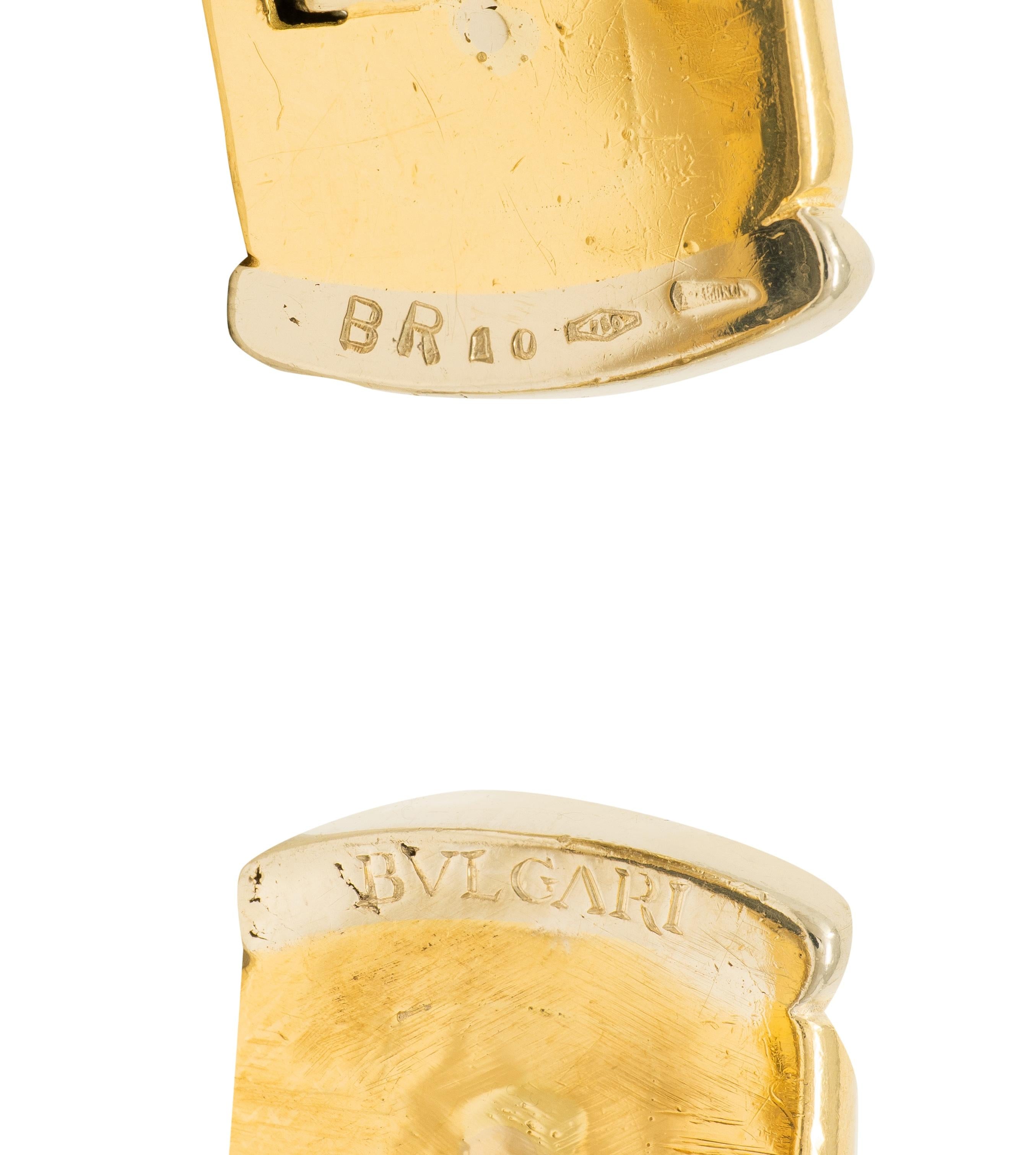 Bulgari 1980's Ancient Coin 18K Gold Vintage Monete Tubogas Cuff Bracelet