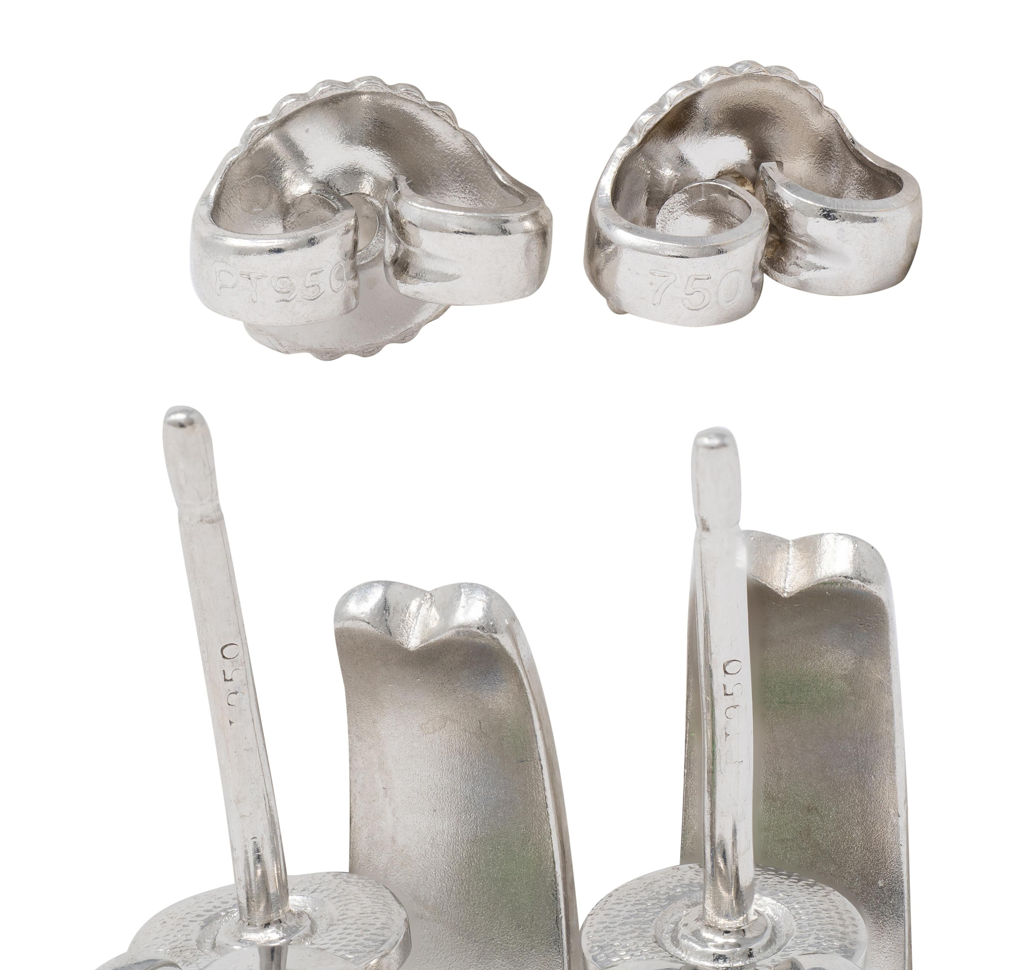 Alex Sepkus Contemporary Diamond Multi-Gem Platinum Candy J-Hoop Earrings