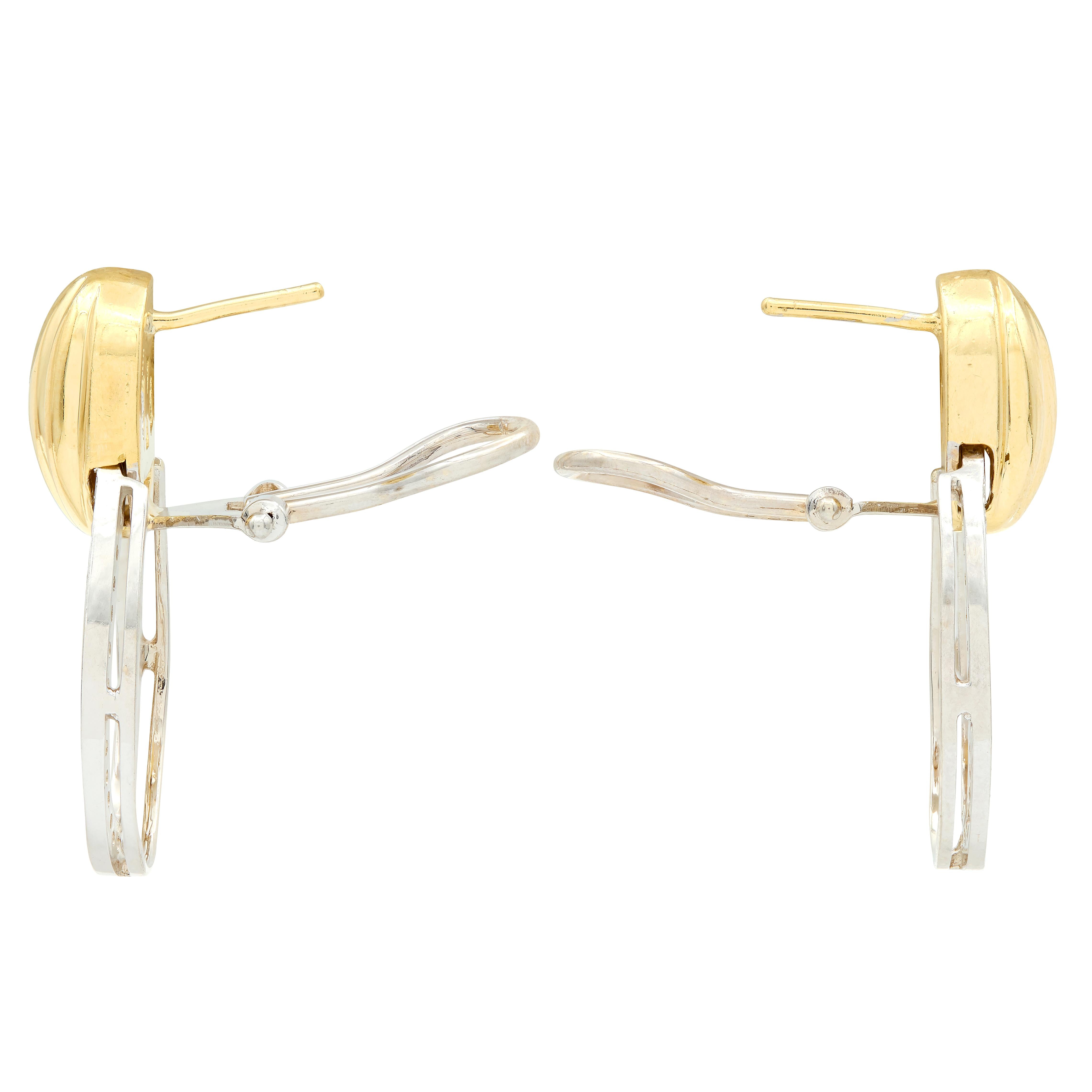 Spark 2000's Diamond 18 Karat Two-Tone Gold Door Knocker Earrings