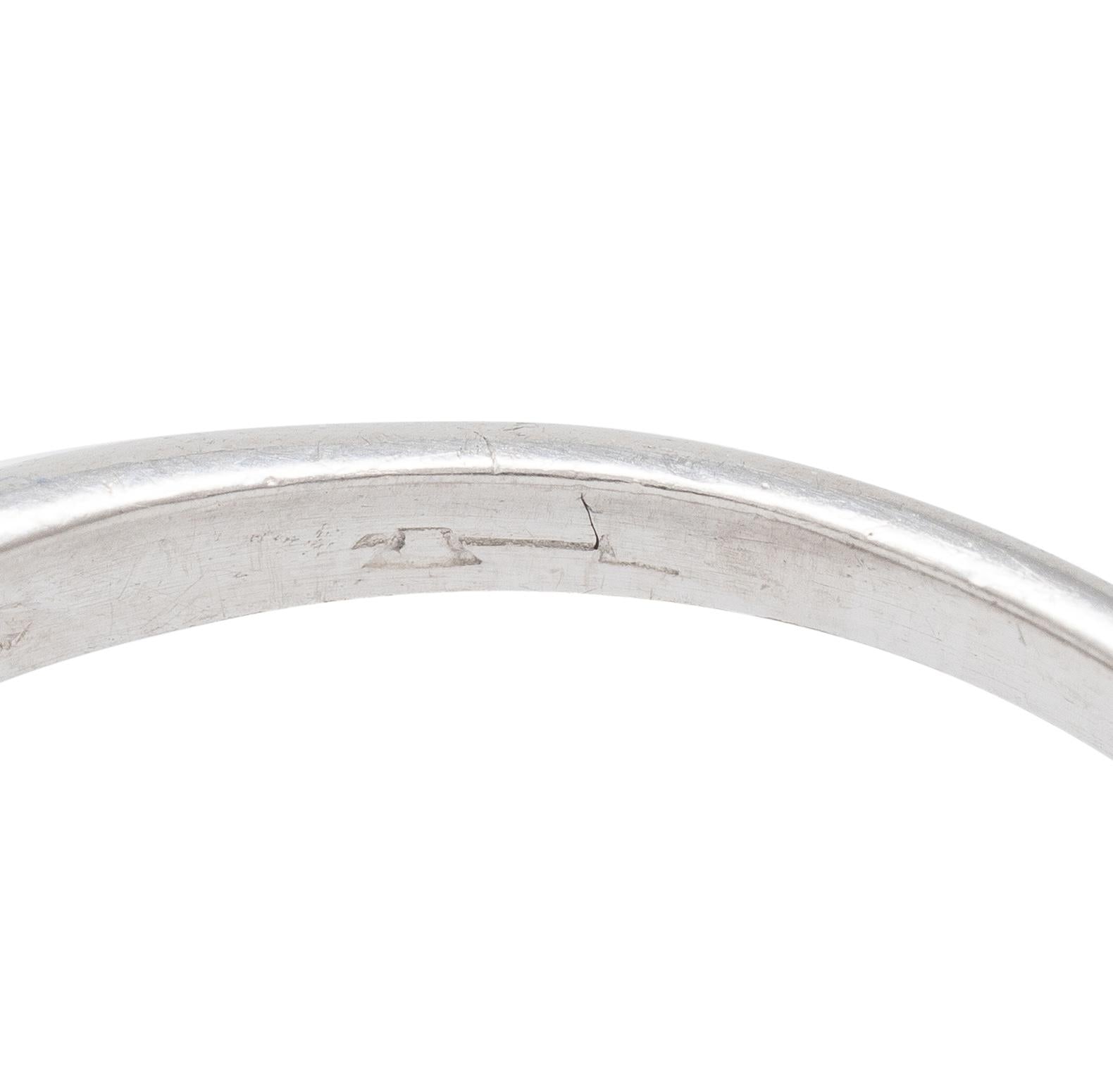 Axel Bros. Art Deco Old European Cut Diamond Platinum Stepped Engagement Ring