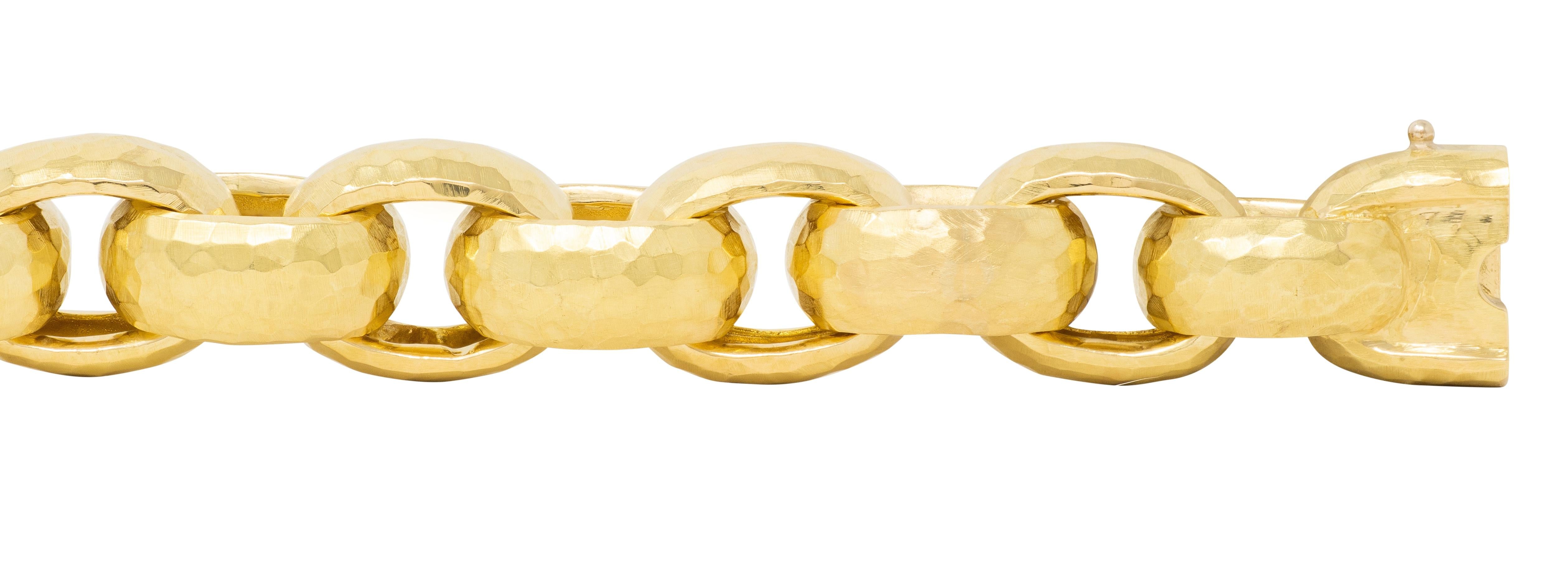 Paloma Picasso Tiffany & Co. 1980's Vintage 18K Gold Hammered Link Bracelet
