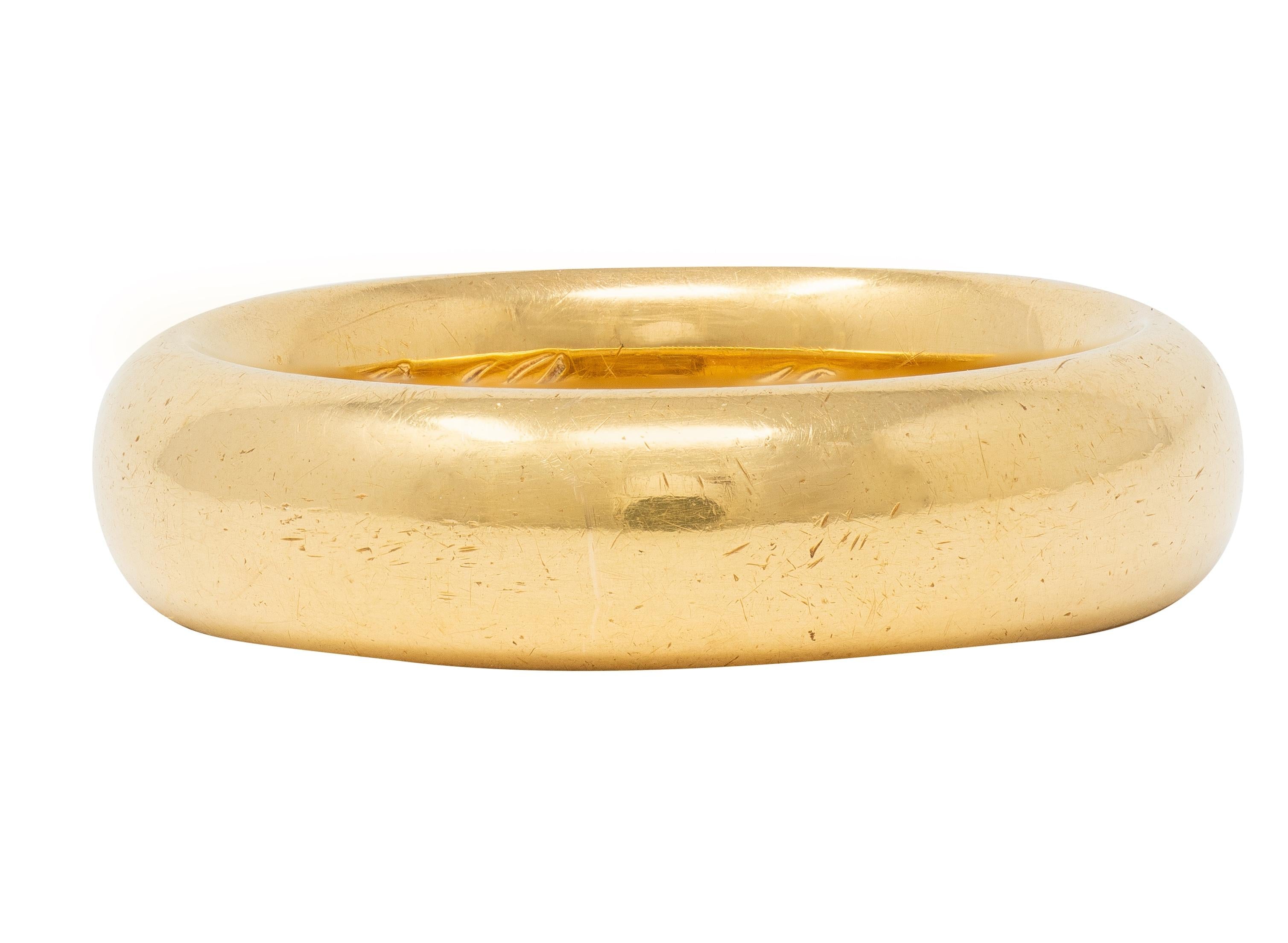 1873 18 Karat Yellow Gold Vintage Wide Wedding Band Ring