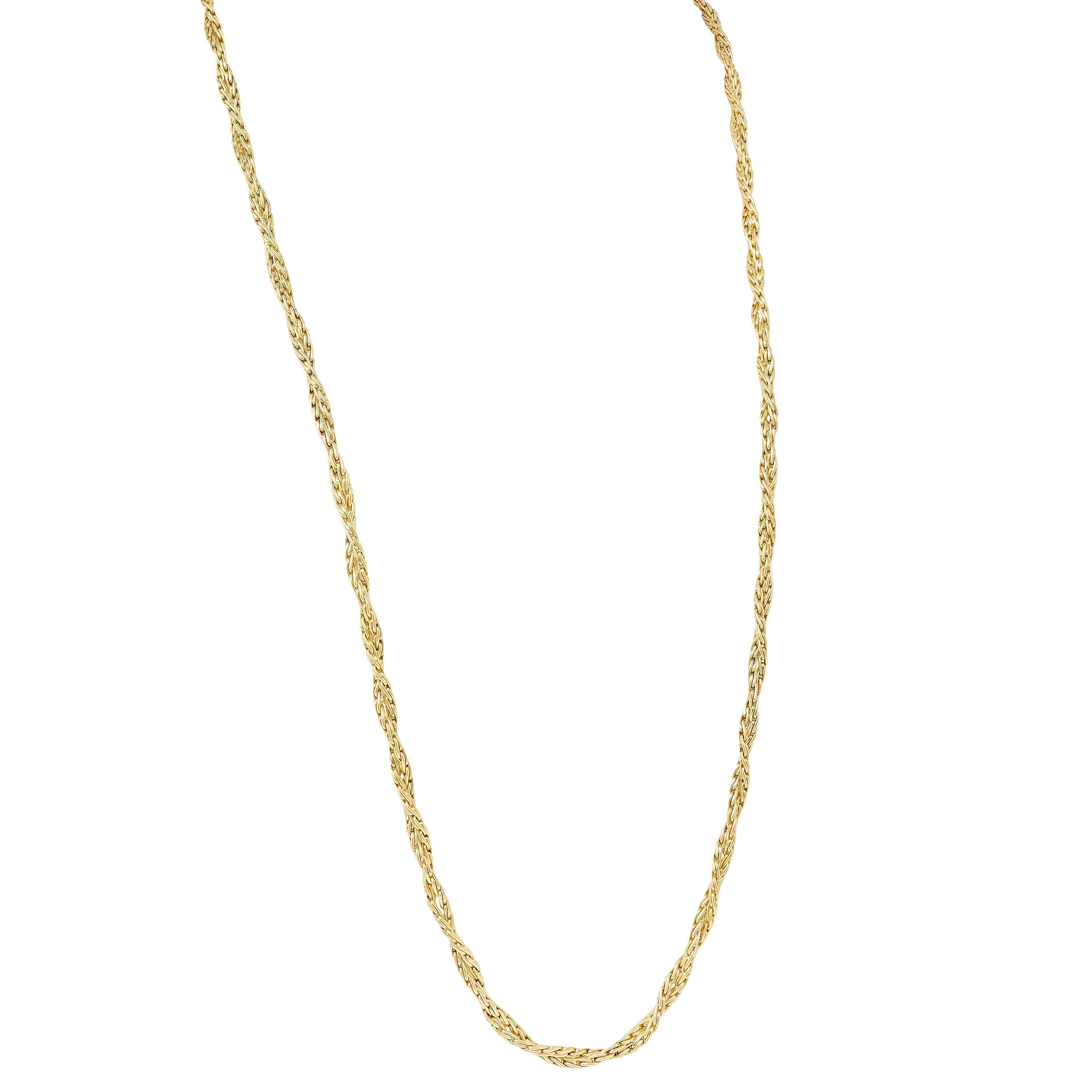 Buccellati 1970's 18 Karat Yellow Gold Vintage Twisted Rope Chain Necklace