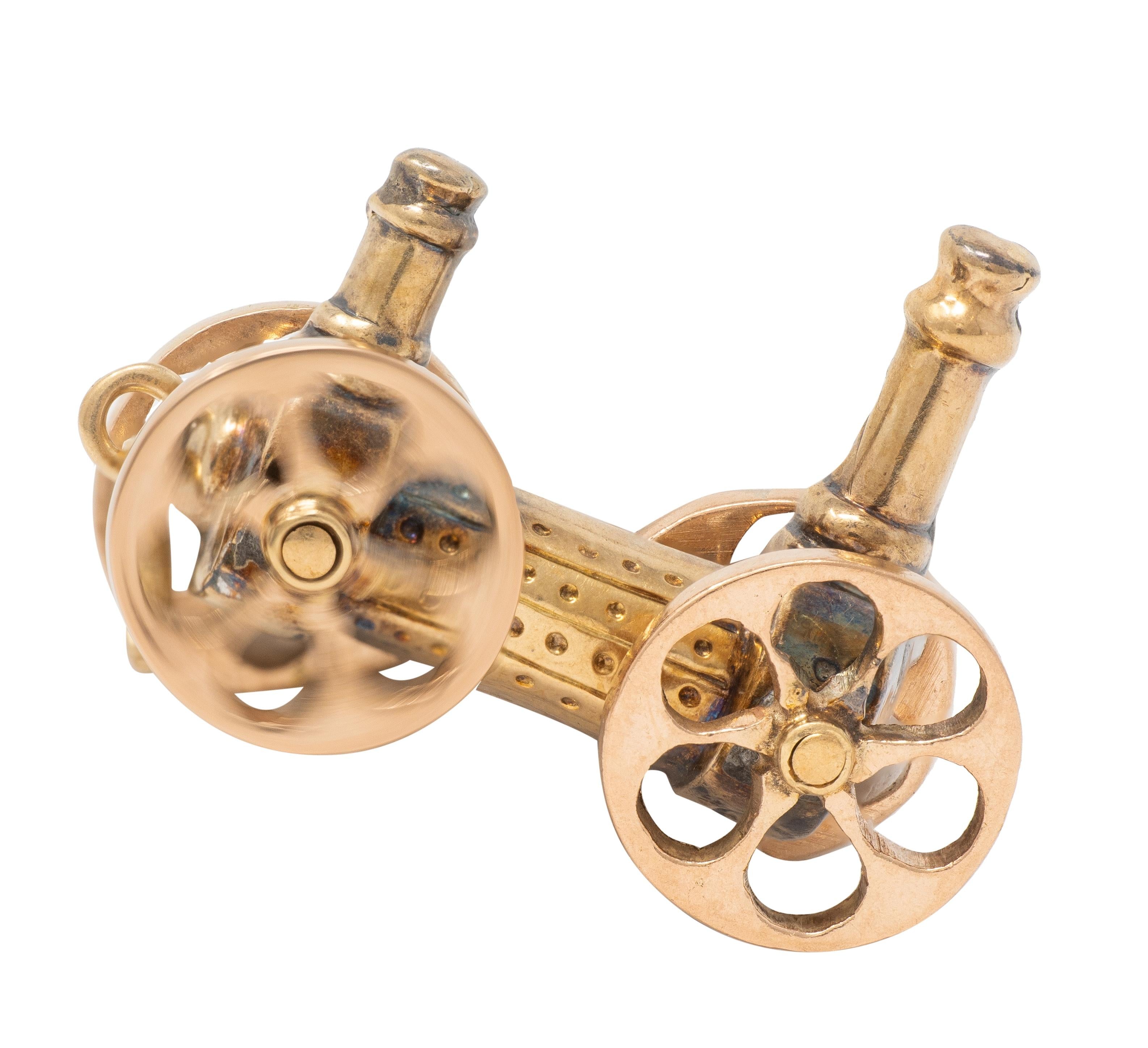 Victorian 14 Karat Two-Tone Gold Antique Locomotive Train Charm