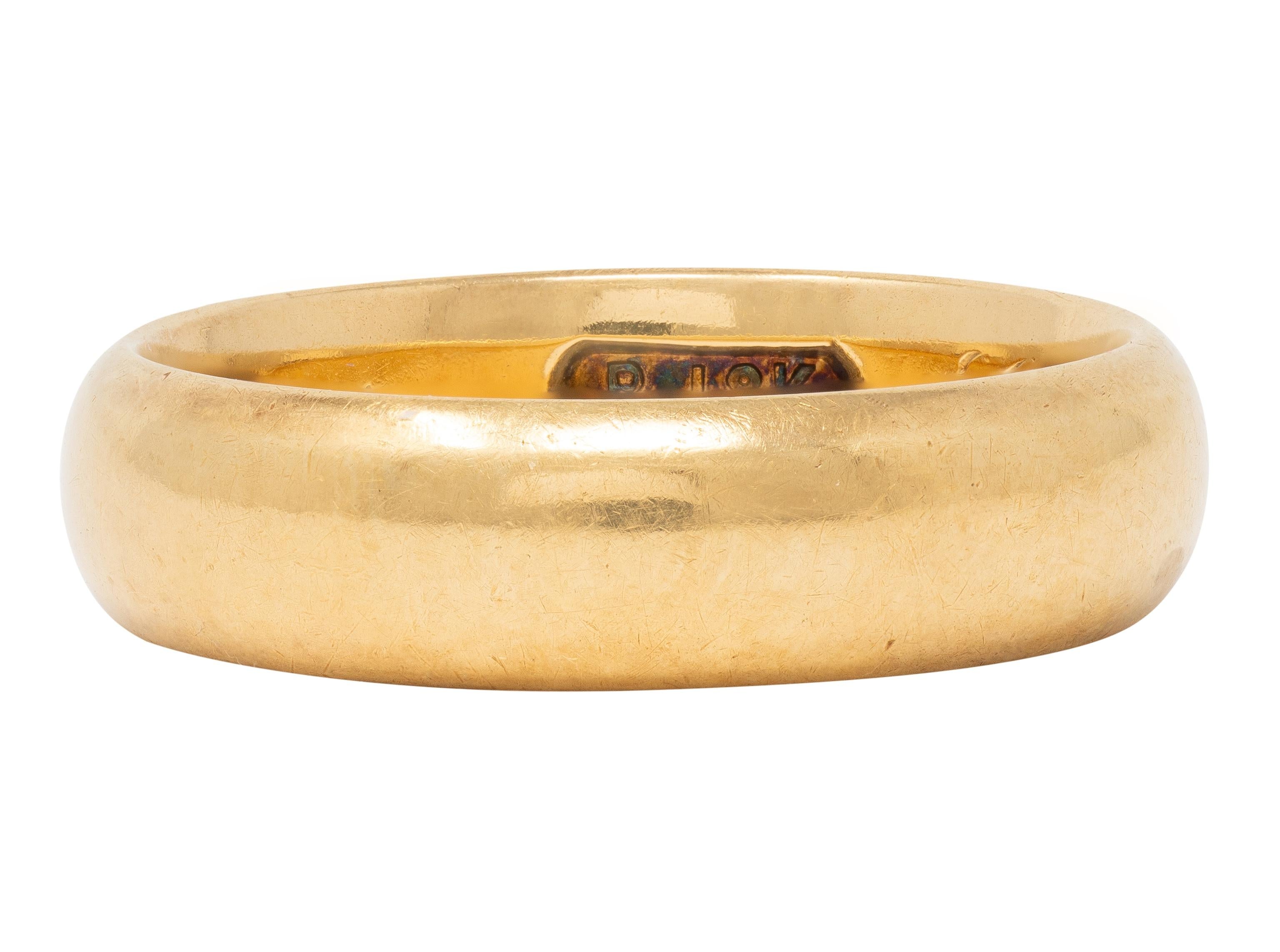 Victorian 18 Karat Yellow Gold Antique Wide Unisex Wedding Band Ring