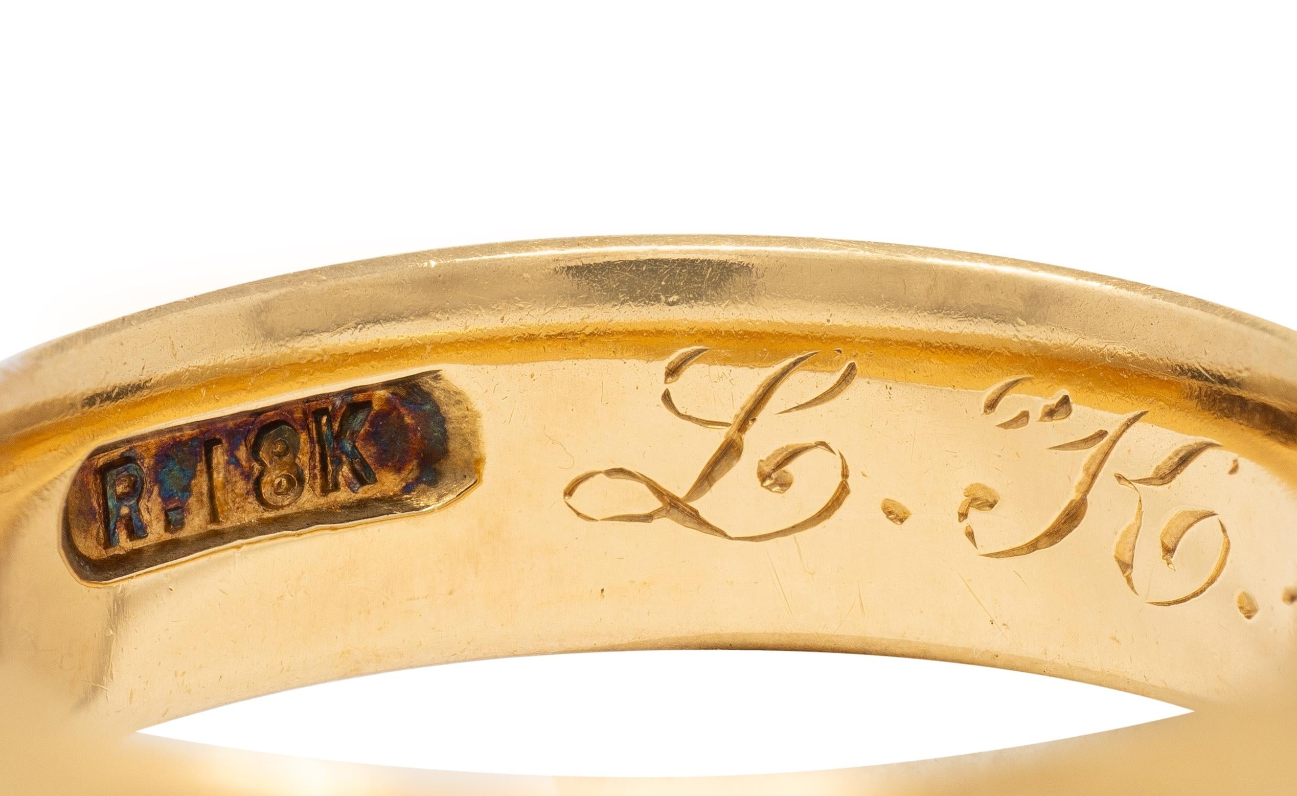 Victorian 18 Karat Yellow Gold Antique Wide Unisex Wedding Band Ring