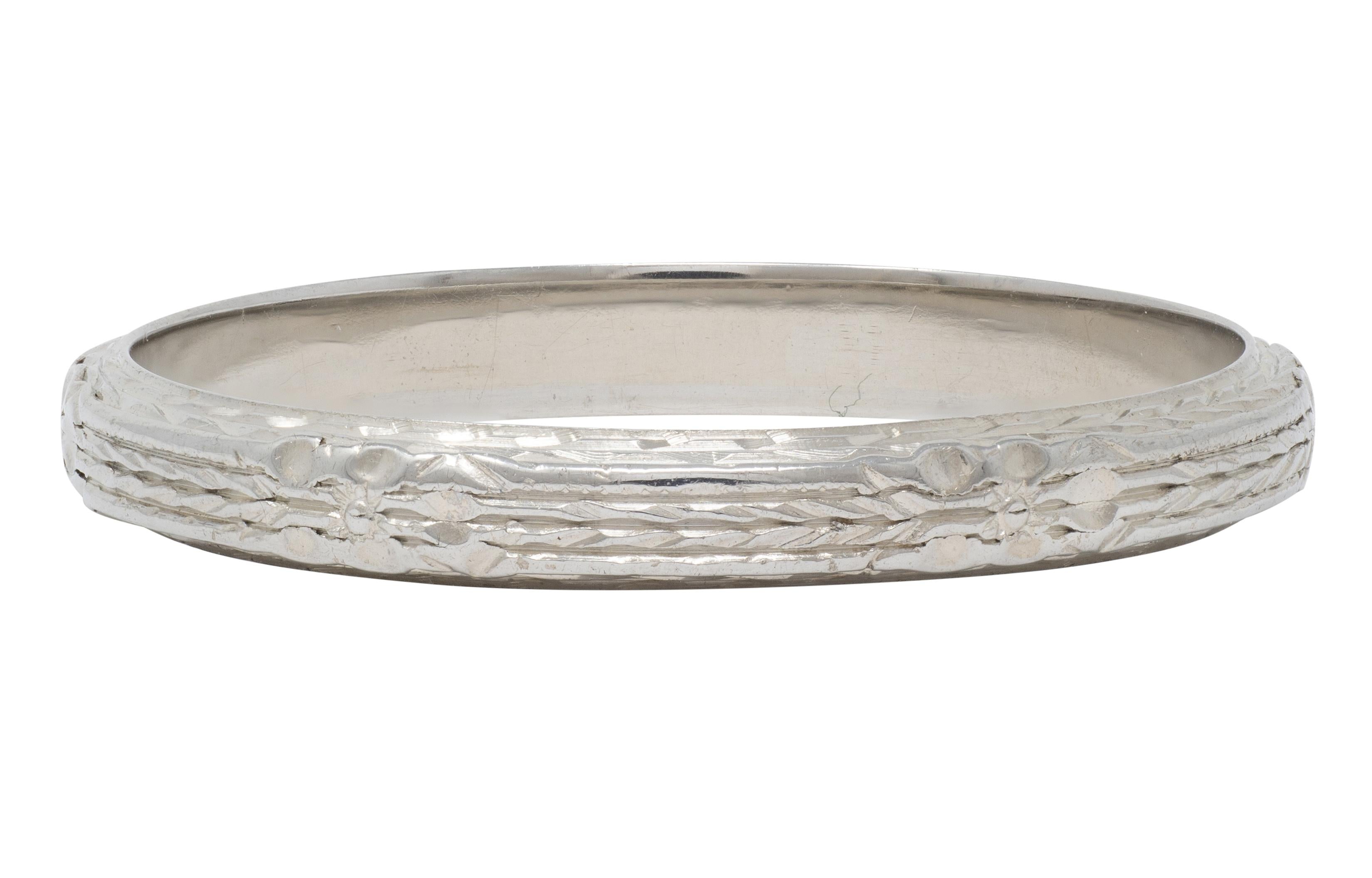 Belais Art Deco 1931 18 Karat White Gold Orange Blossom Band Ring