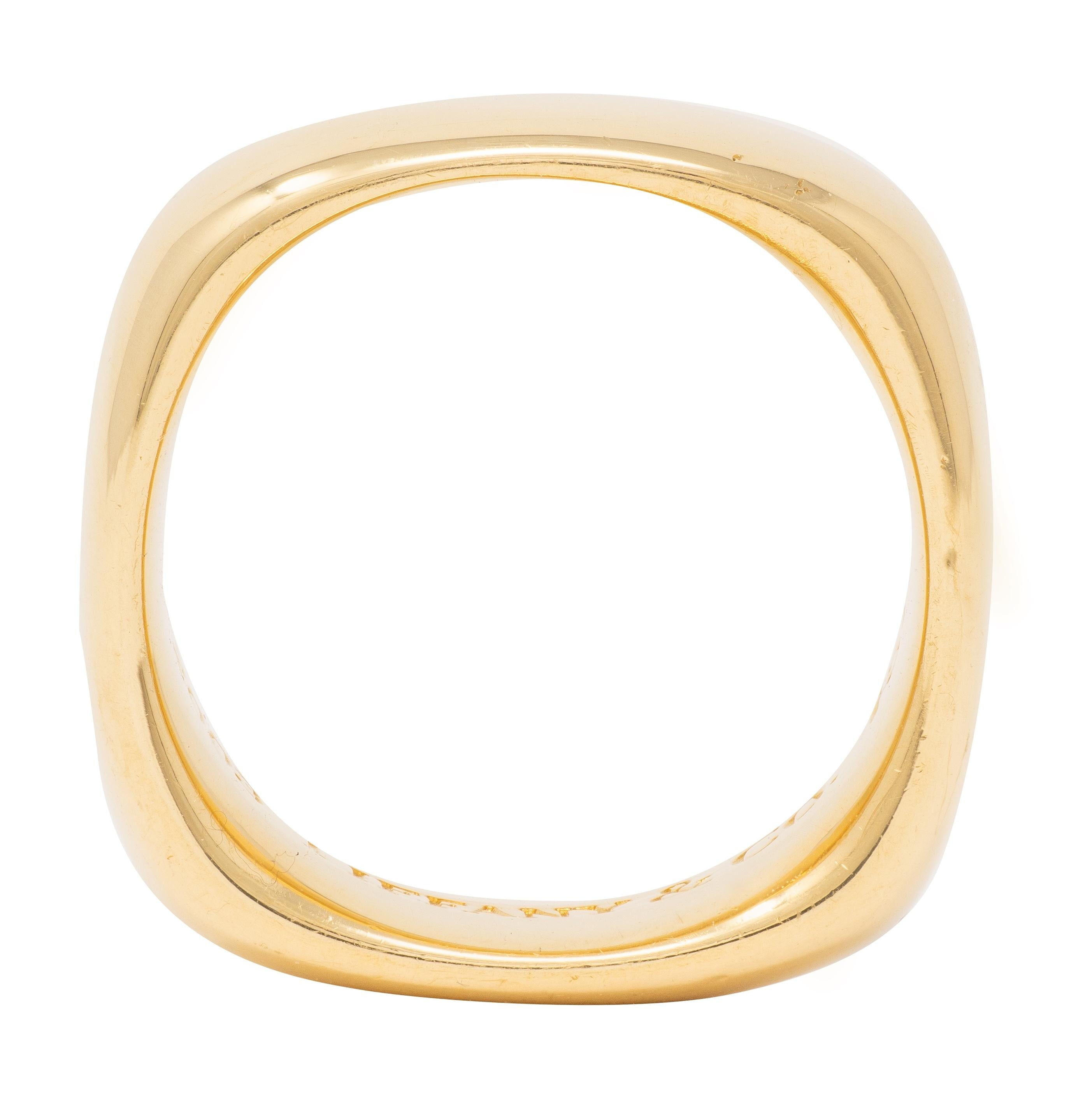 Tiffany & Co. 2003 18 Karat Yellow Gold Vintage Cushion Band Ring