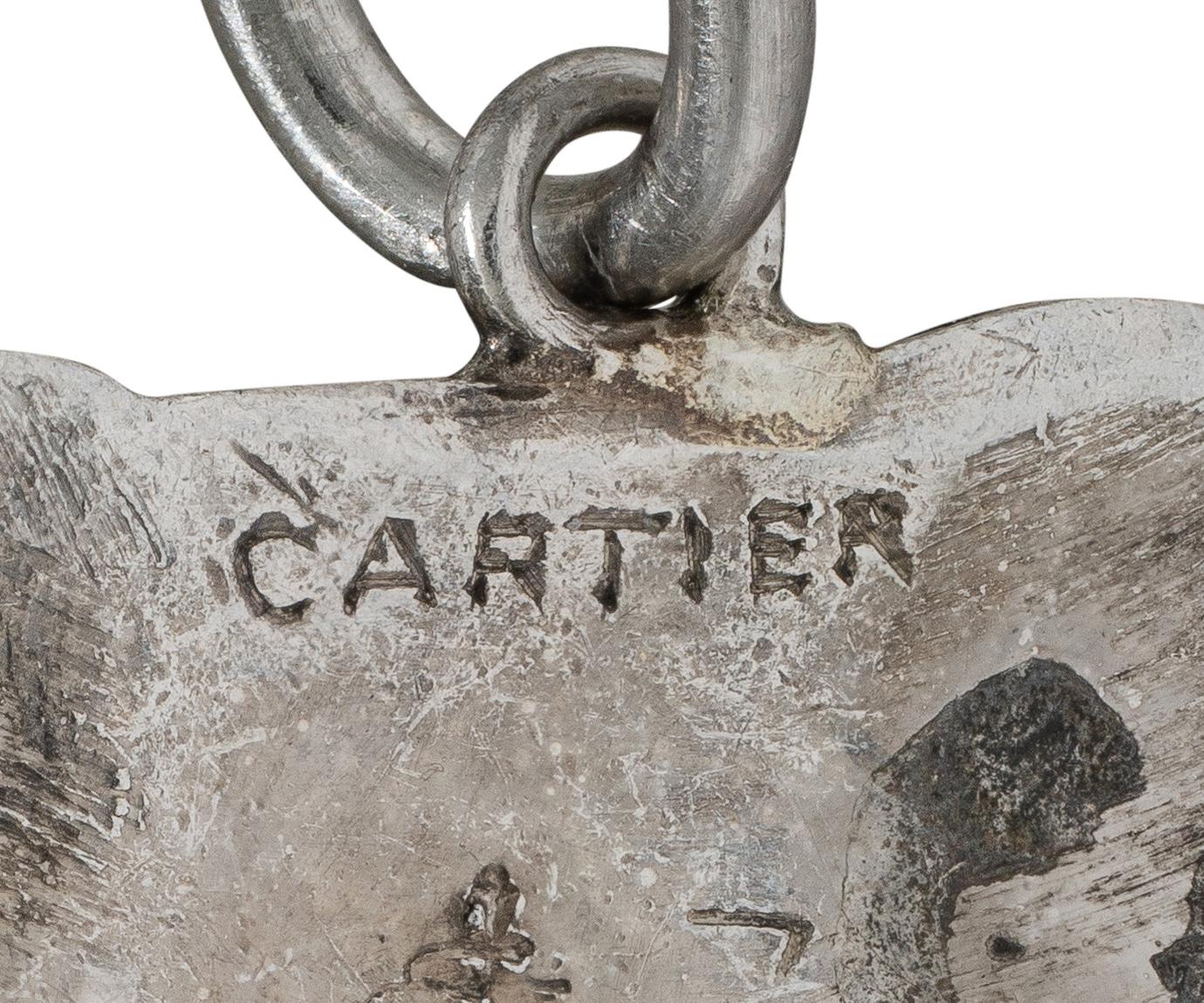 Cartier Art Deco Diamond Ruby Platinum Vintage French Bulldog Dog Charm