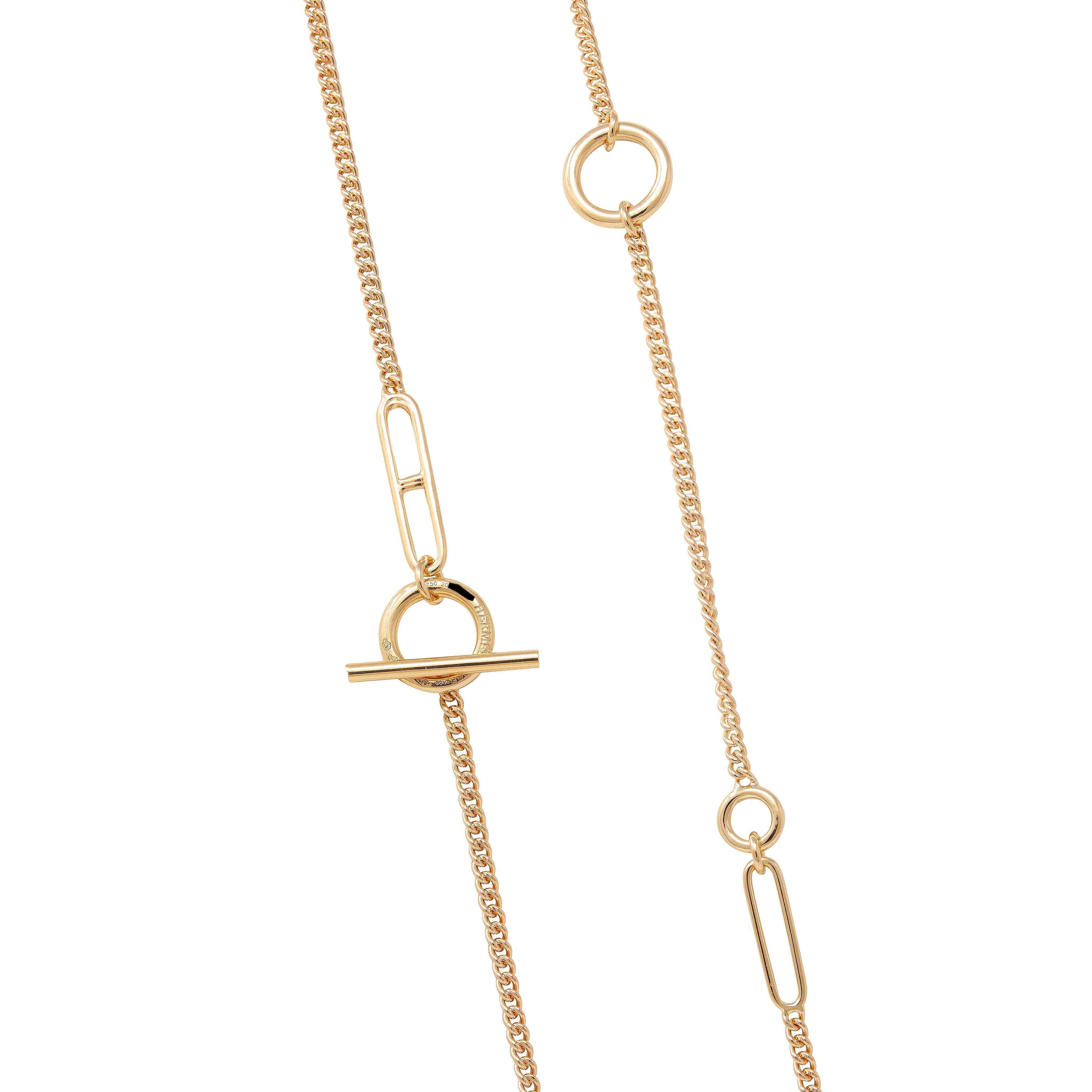 Hermès Contemporary 18 Karat Rose Gold Chaine d'Ancre Station Chain Necklace