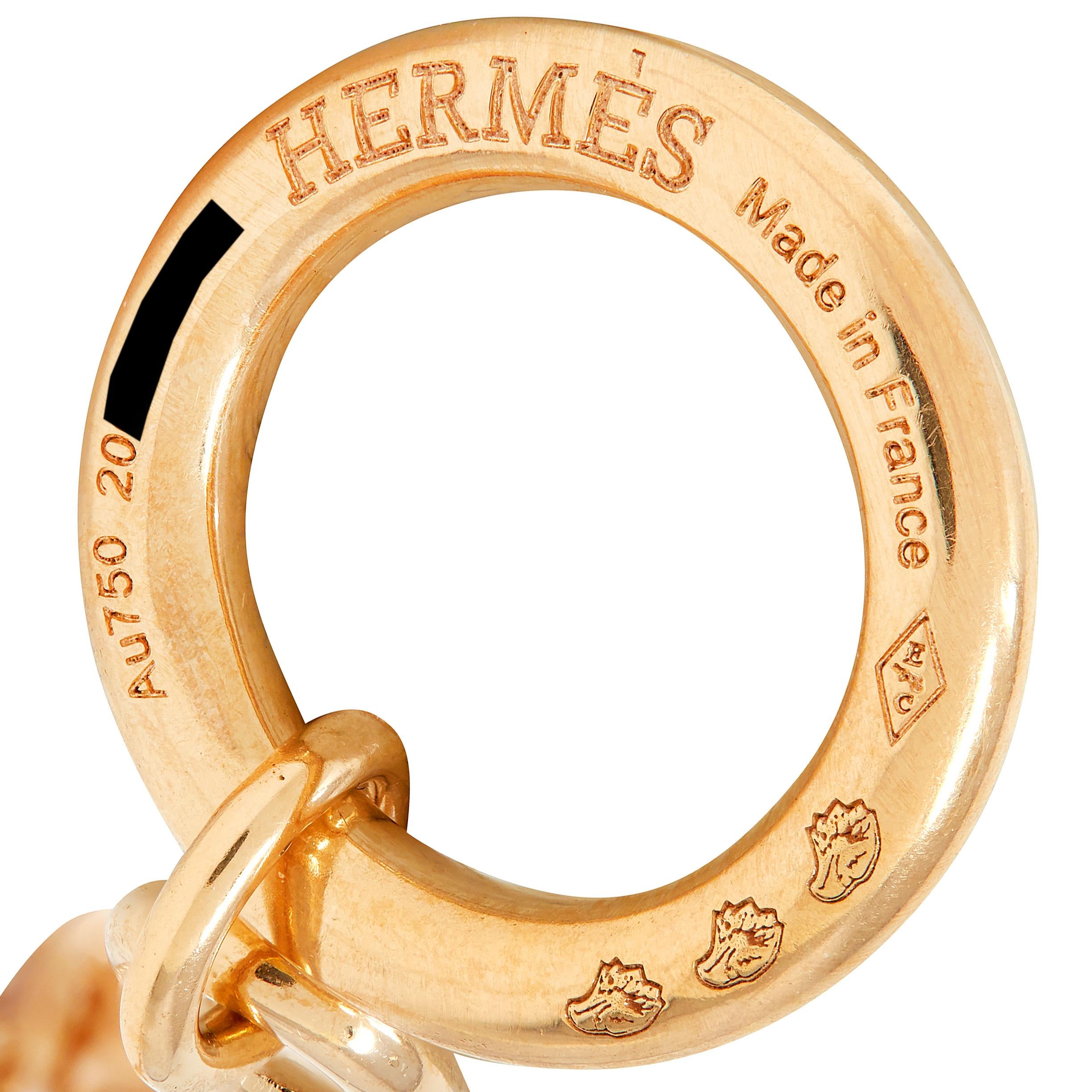 Hermès Contemporary 18 Karat Rose Gold Chaine d'Ancre Station Chain Necklace