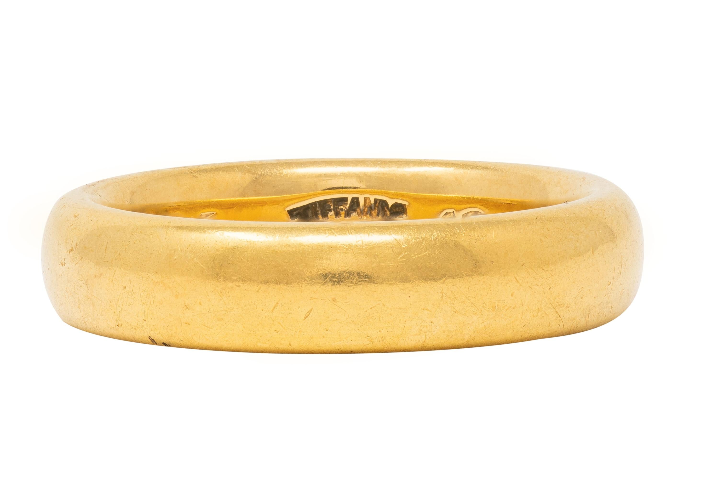 Tiffany & Co. 1905 18 Karat Yellow Gold Inscribed Antique Wedding Band Ring