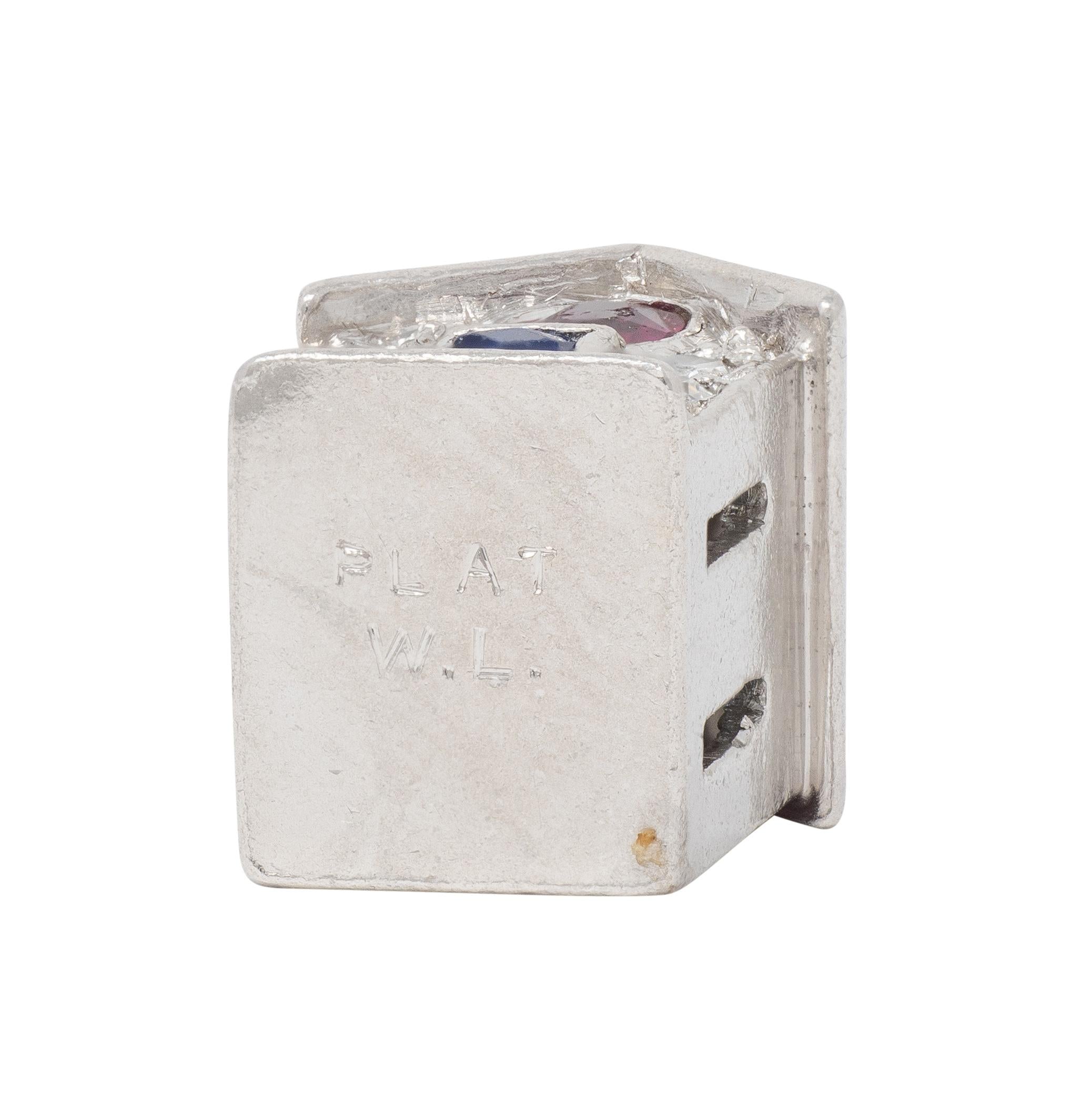 Art Deco Walter Lampl Ruby Sapphire Diamond Platinum Vintage Church House Charm