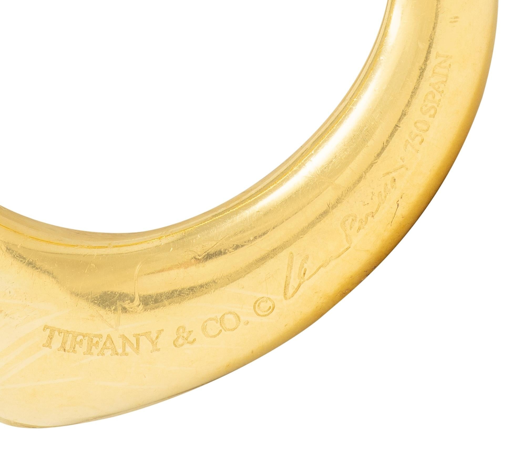 Elsa Peretti Tiffany & Co. 1990's 18K Yellow Gold Vintage Open Heart Pendant