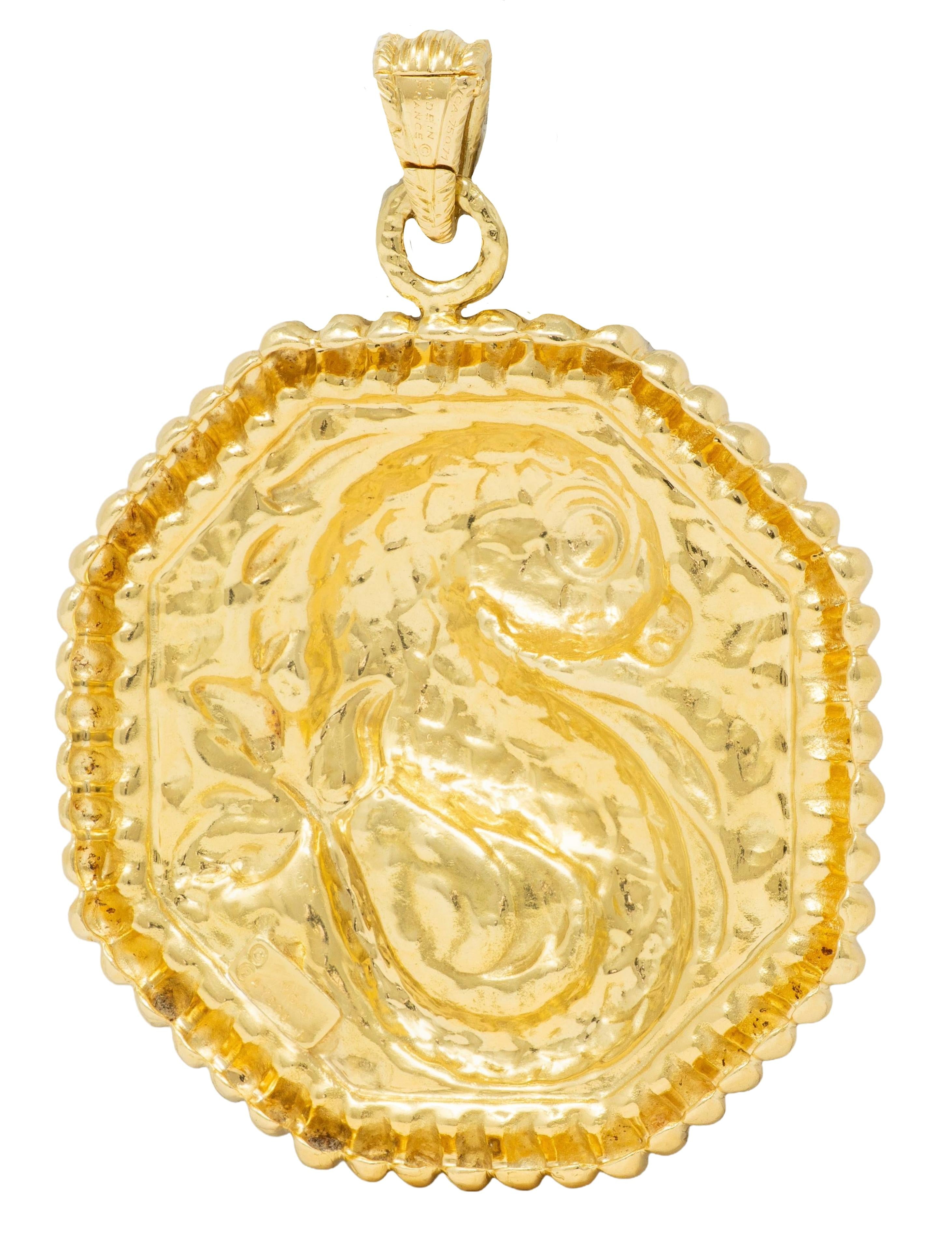 Van Cleef & Arpels French 1970's 18 Karat Yellow Gold Vintage Koi Fish Pendant
