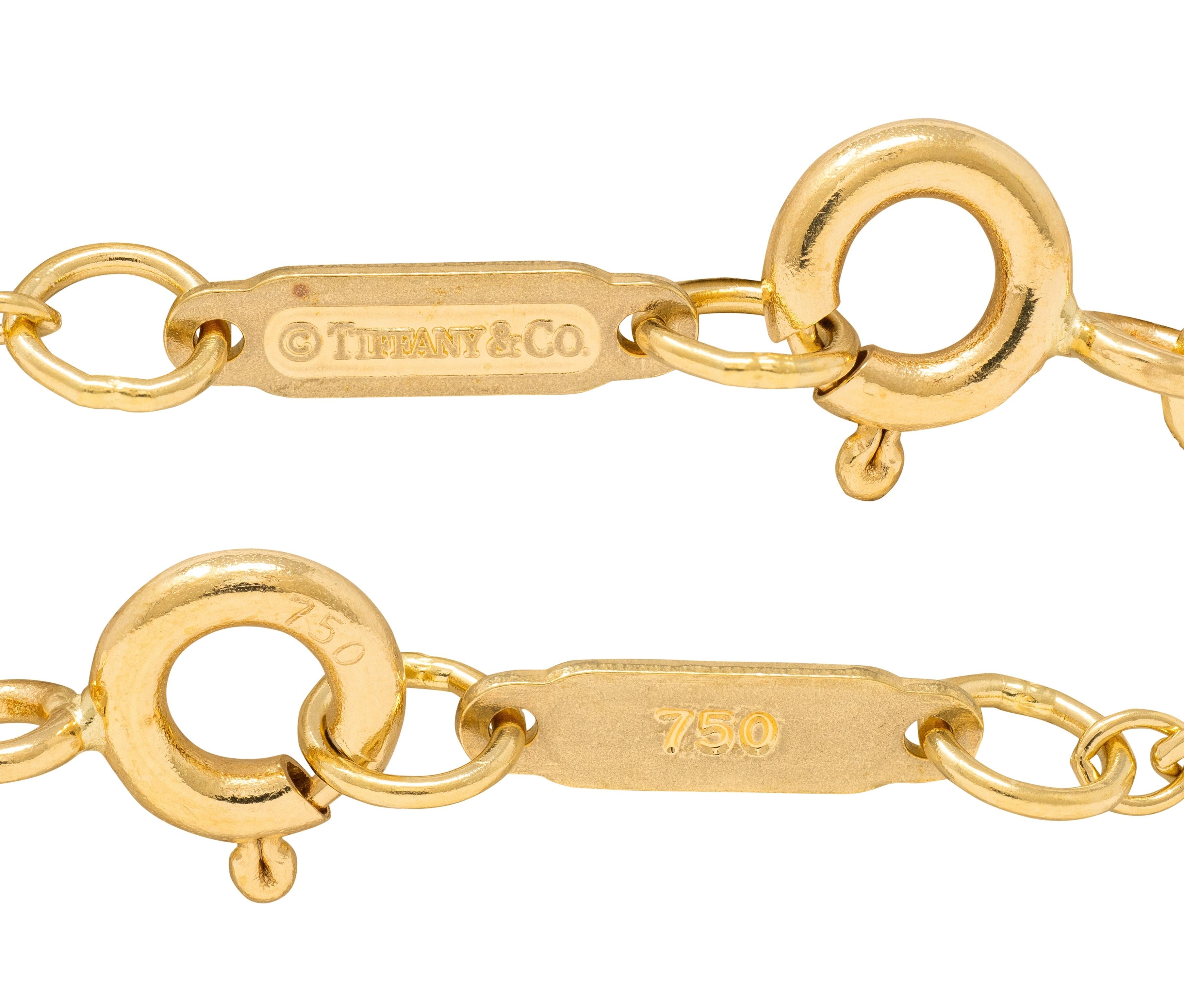 Tiffany & Co. Contemporary Diamond 18 Karat Yellow Gold Key Pendant Necklace