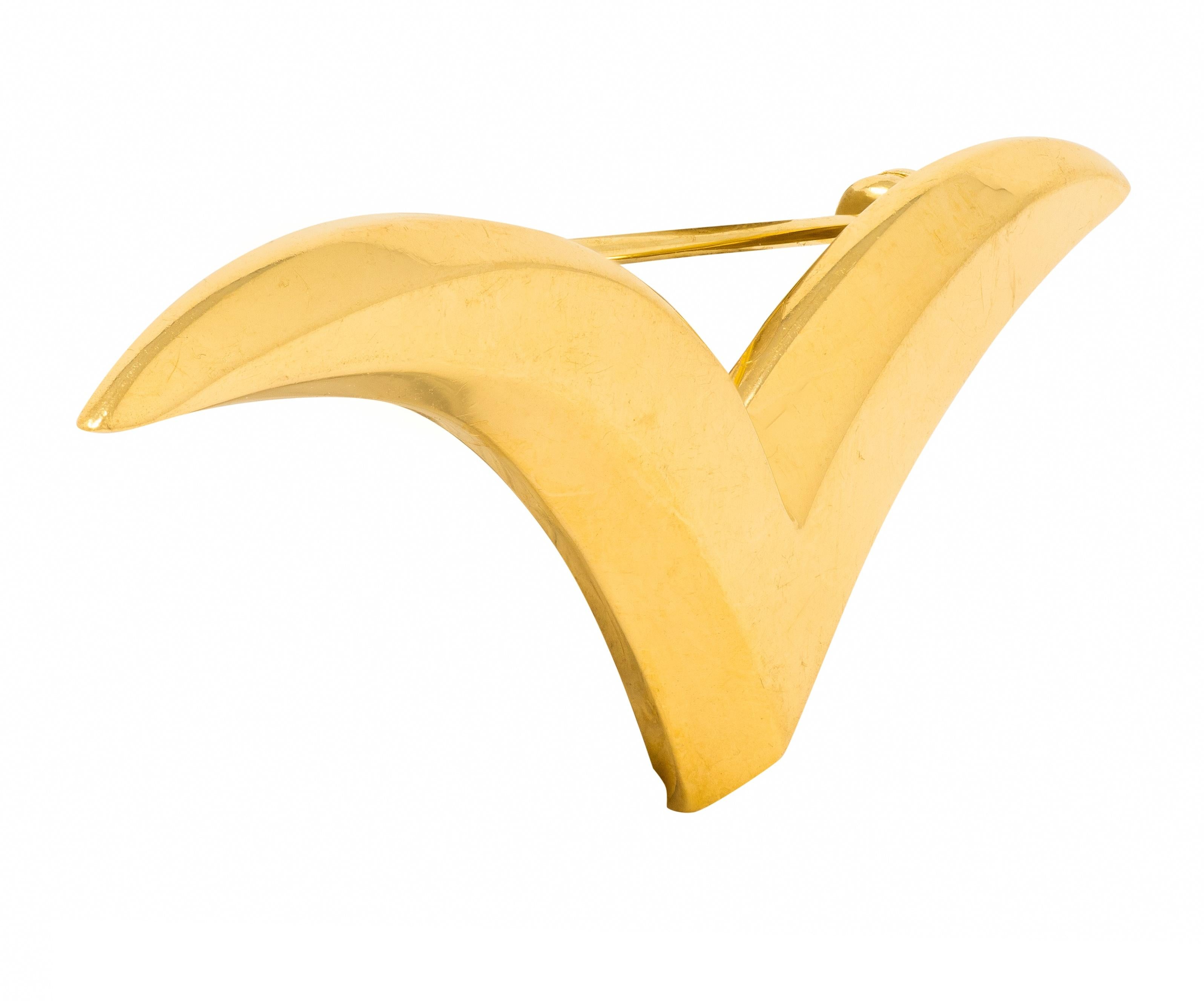 Angela Cummings Tiffany & Co. 1980's 18 Karat Yellow Gold Vintage Seagull Brooch