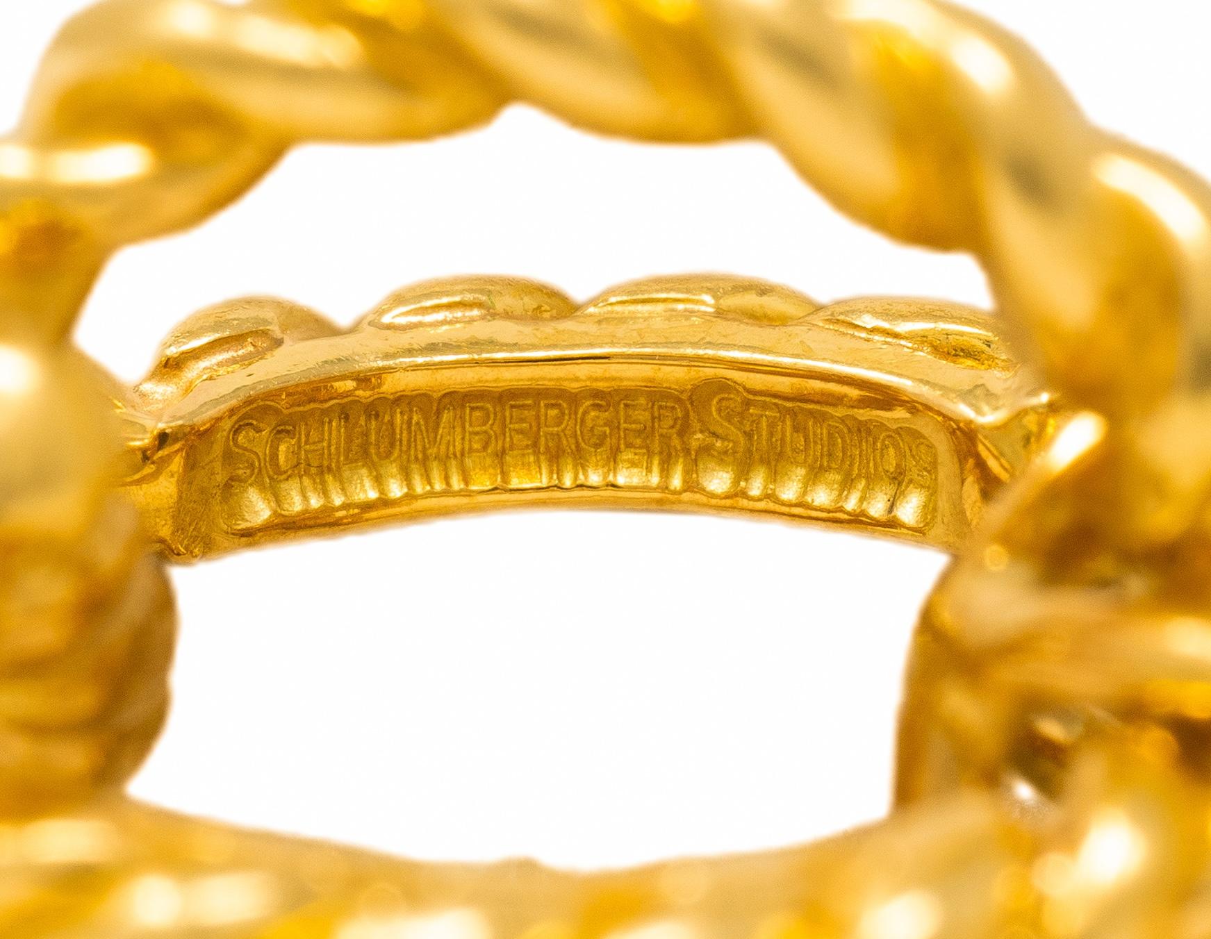 Tiffany & Co. Schlumberger 1960's 18K Gold Twisted Sphere Link Vintage Bracelet