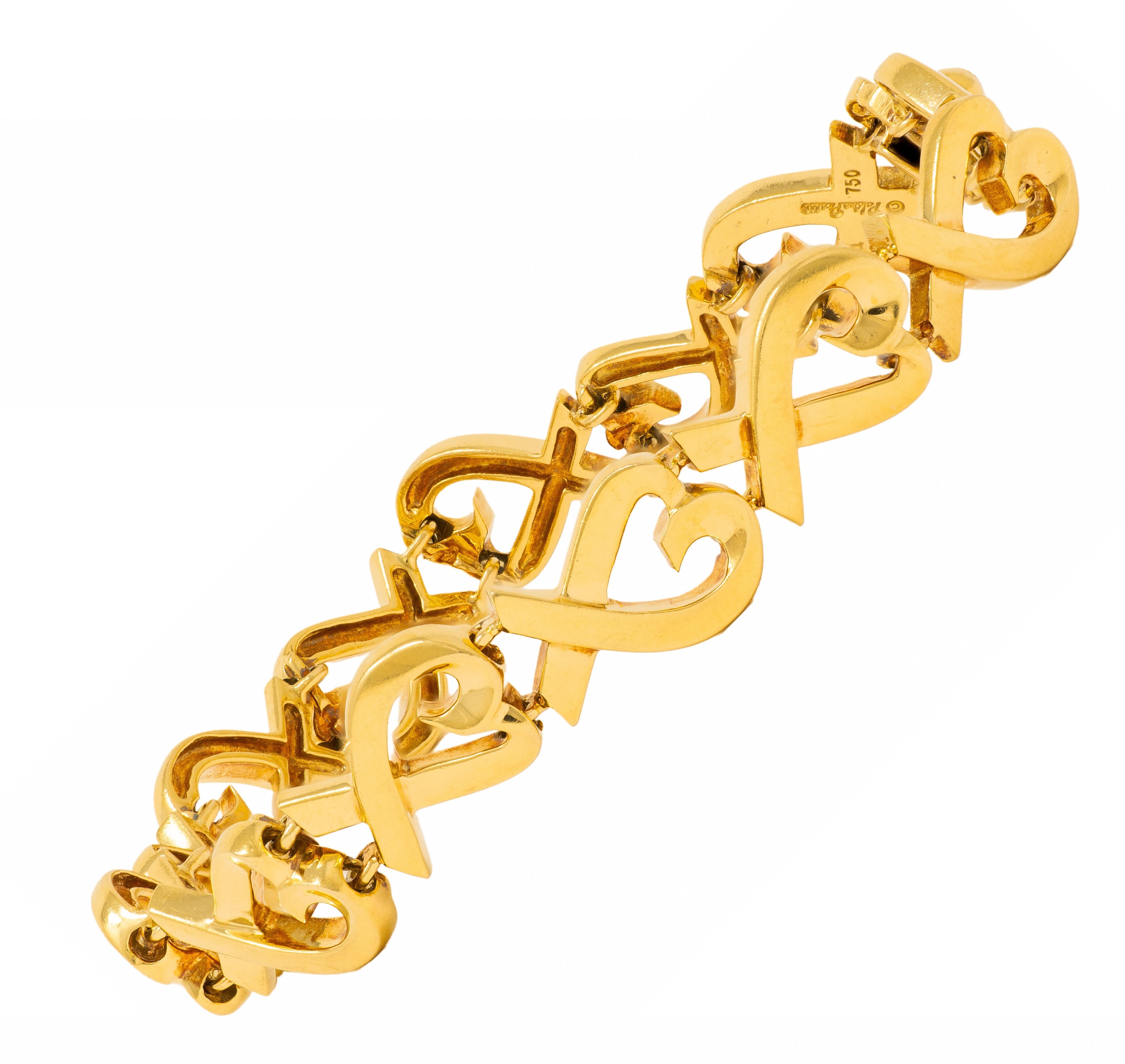 Paloma Picasso Tiffany & Co. 18K Yellow Gold Vintage Loving Hearts Bracelet