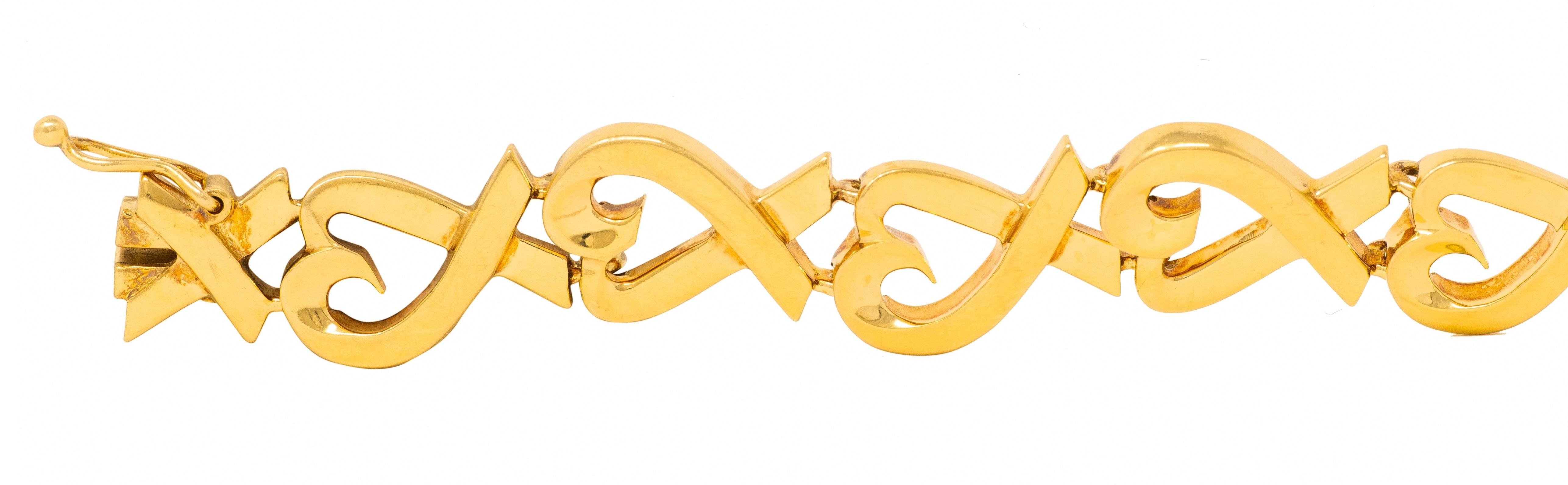 Paloma Picasso Tiffany & Co. 18K Yellow Gold Vintage Loving Hearts Bracelet
