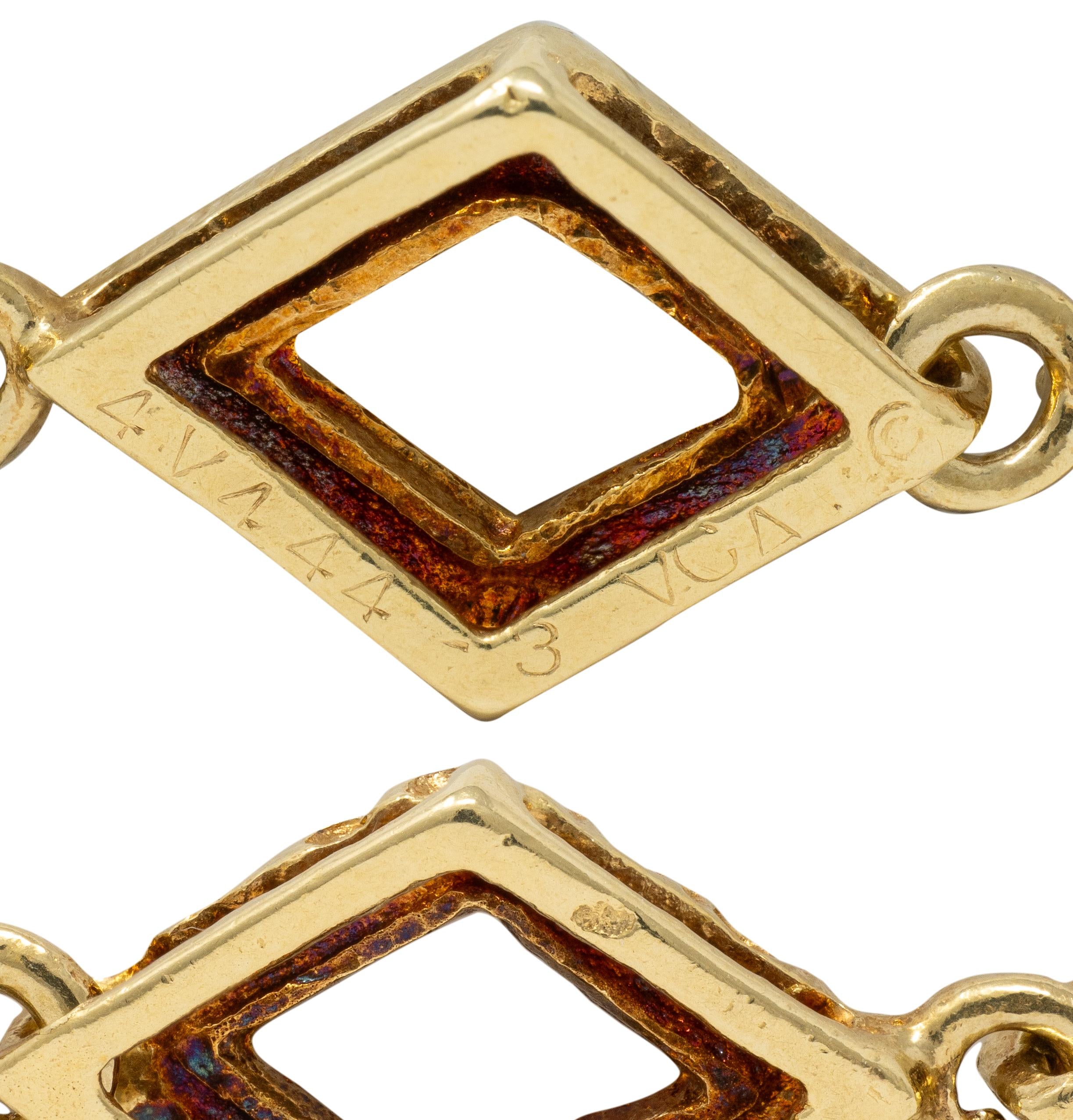 Van Cleef & Arpels French Diamond Tiger's Eye 18K Gold Vintage Pendant Necklace