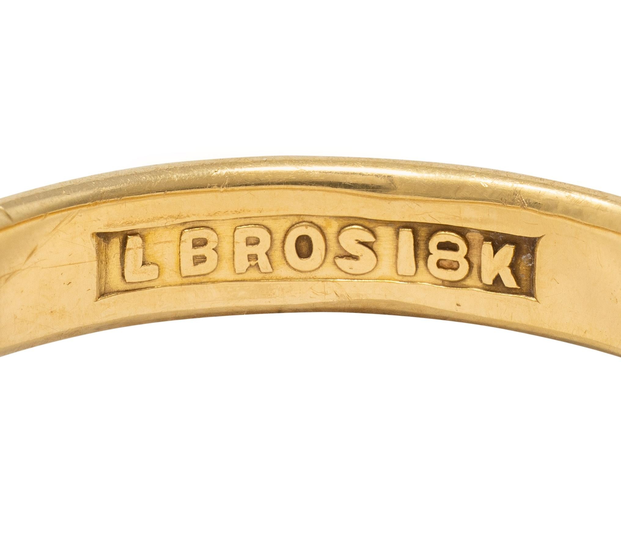 1915 18 Karat Yellow Gold Inscribed Antique Unisex Wedding Band Ring