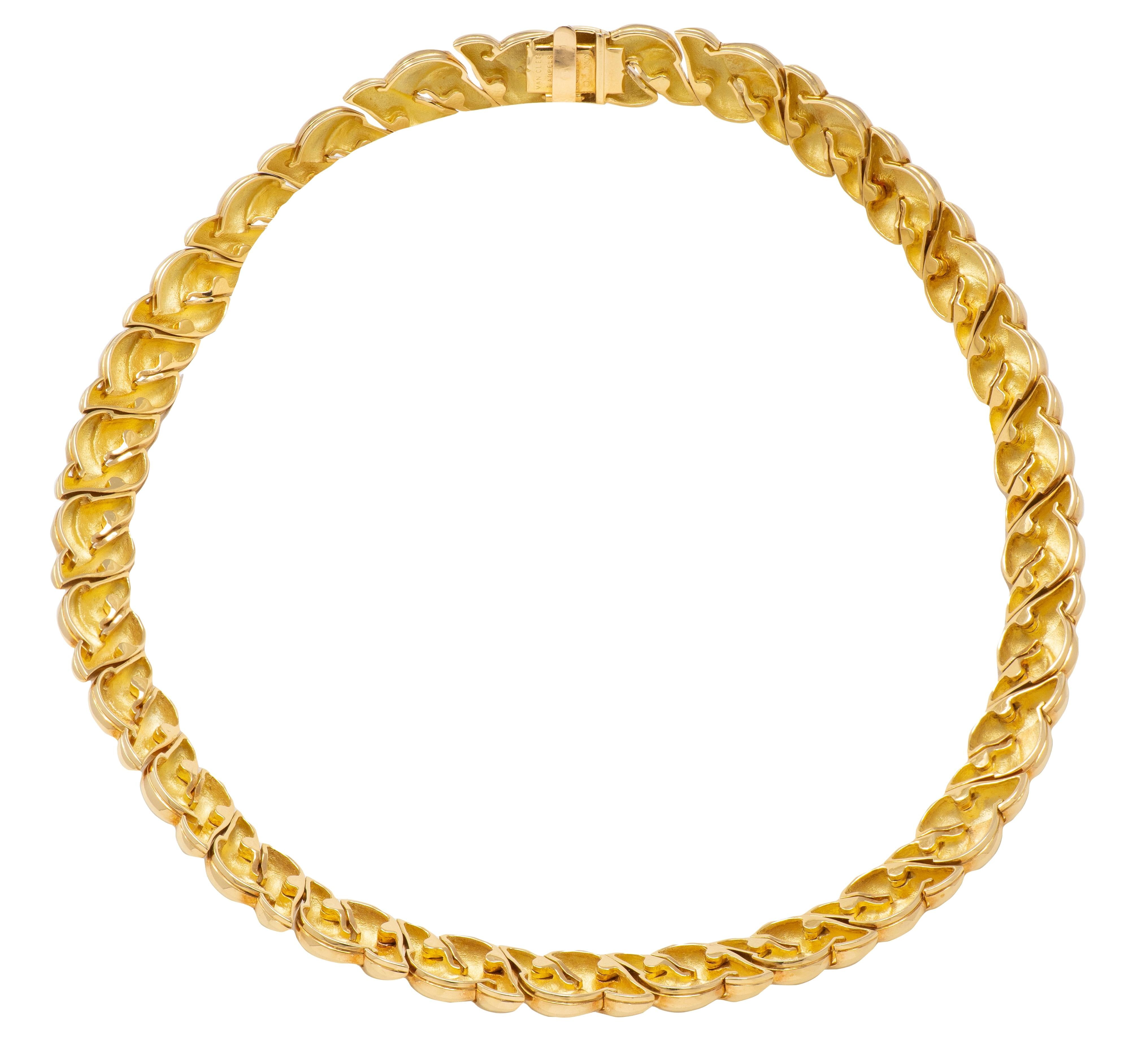 Van Cleef & Arpels French 1980 18K Yellow Gold Vintage Braided Collar Necklace