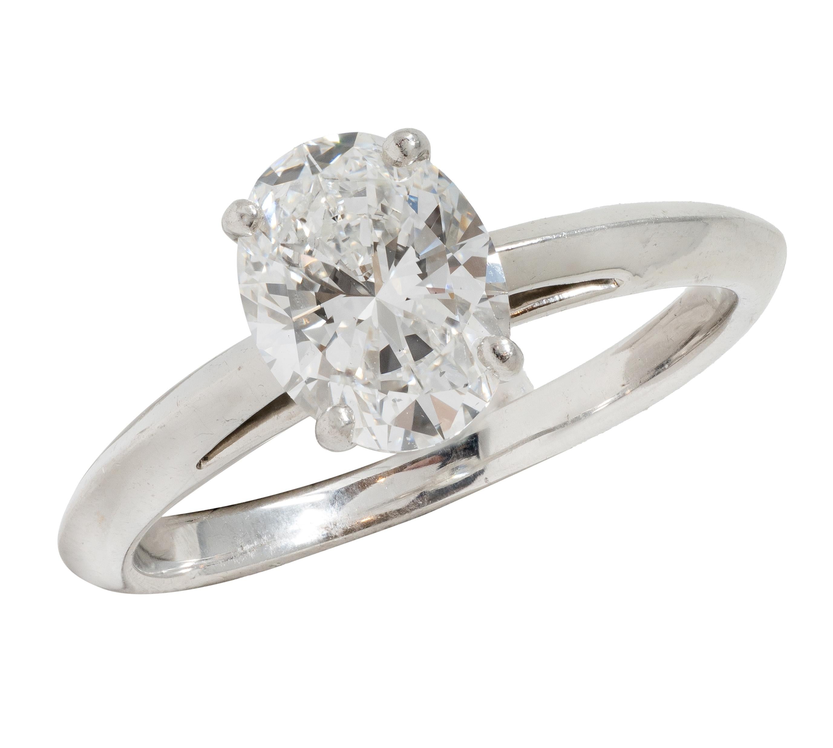 Tiffany & Co. Contemporary 1.09 CT Oval Cut Diamond Platinum Solitaire Ring