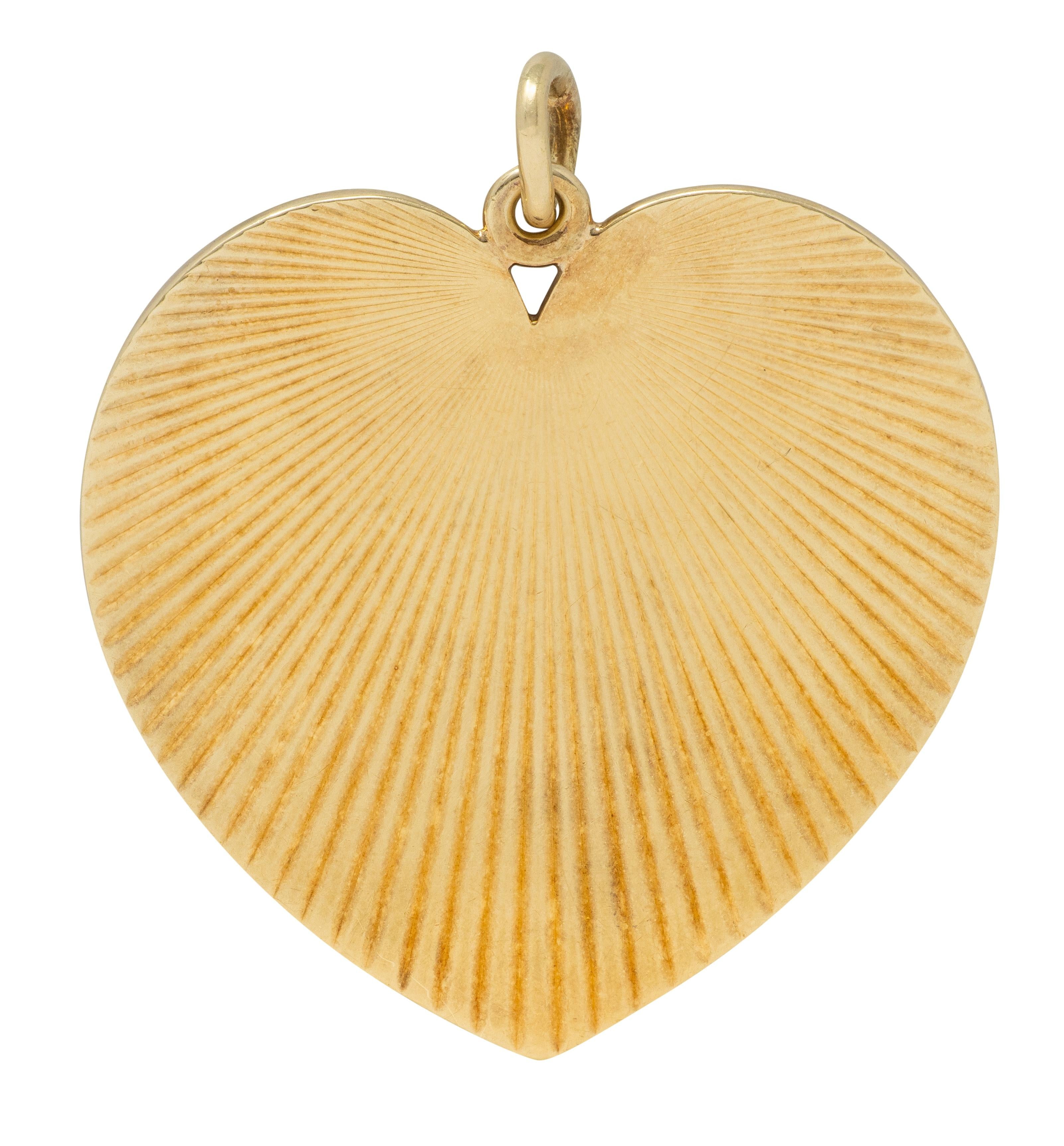 Tiffany & Co. 1953 14 Karat Yellow Gold Vintage Heart Pendant
