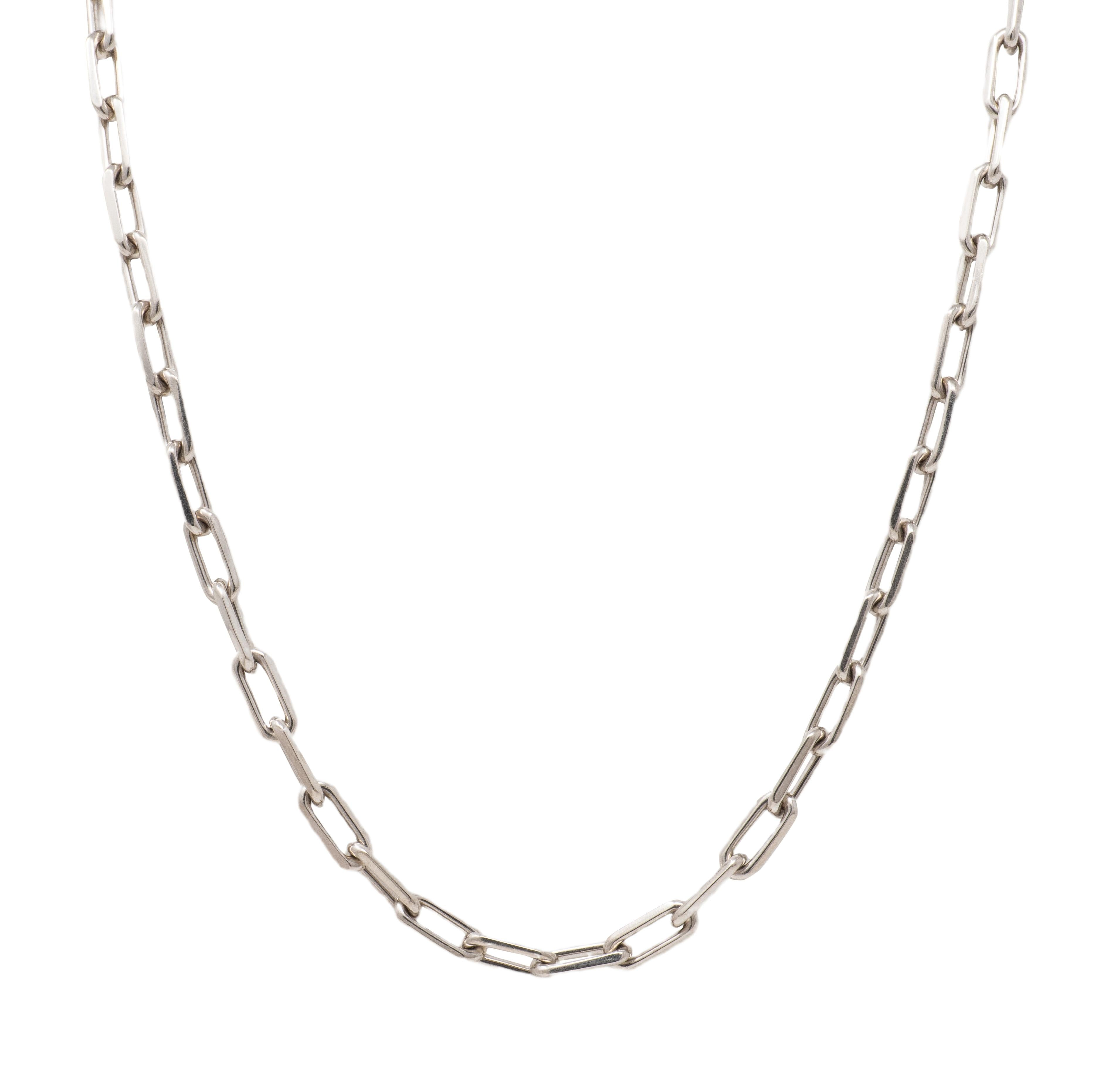 Cartier 2010's 18 Karat White Gold Paperclip Link Unisex Chain Necklace