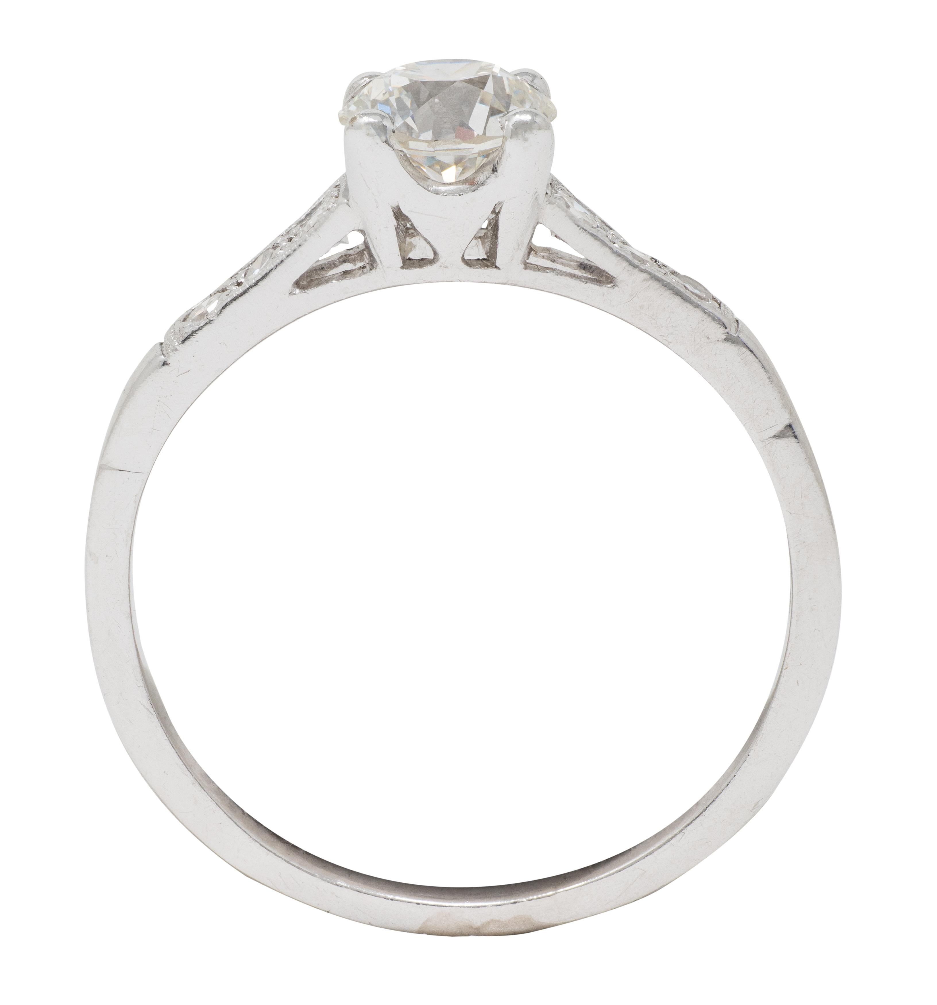 Mid-Century 0.78 CTW Diamond Platinum Vintage Seven Stone Engagement Ring