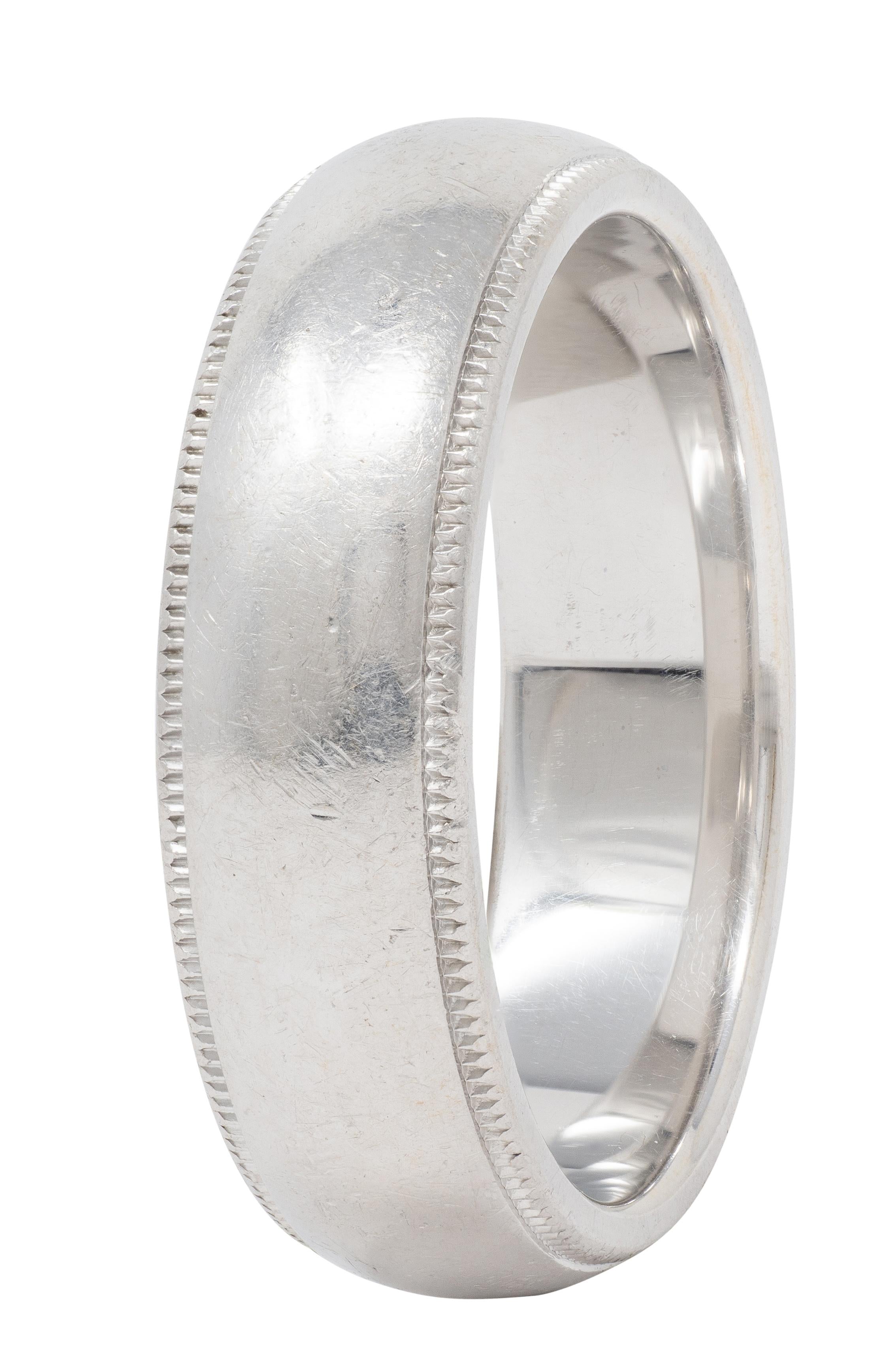 Tiffany & Co. 2000's Platinum Milgrain Wedding Band Ring