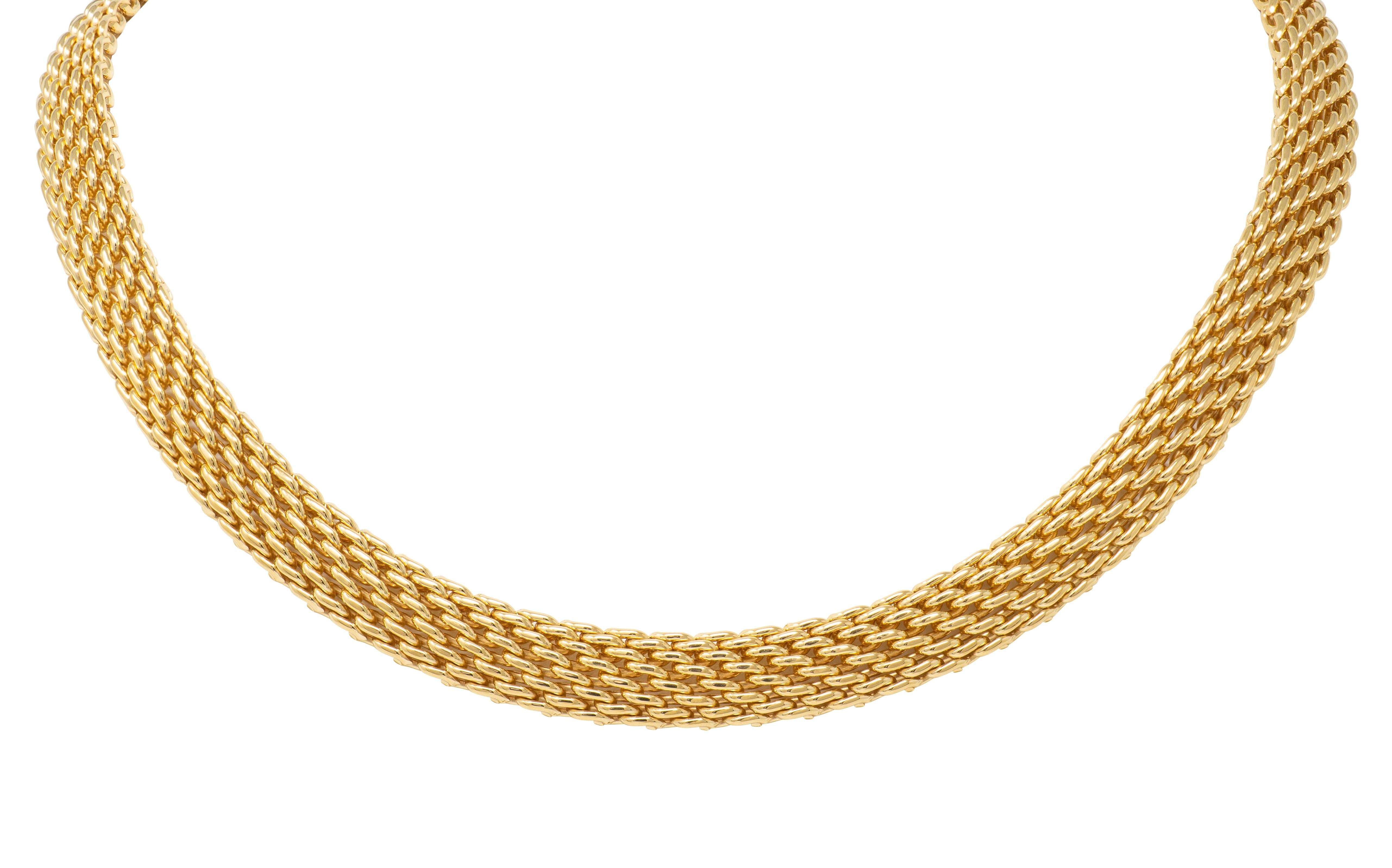 Tiffany & Co. 2001 18 Karat Yellow Gold Vintage Somerset Mesh Necklace