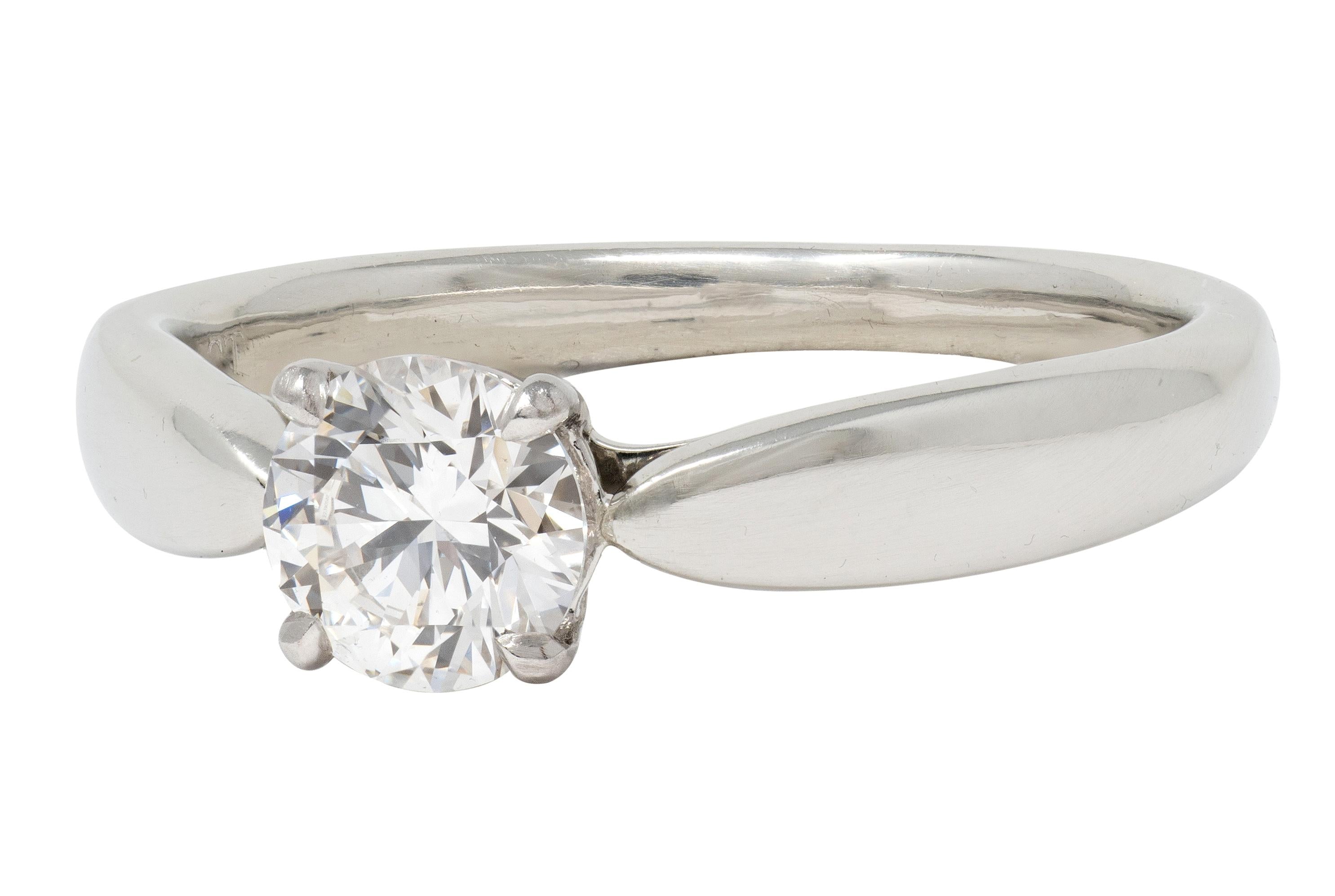 Tiffany & Co. Round Brilliant Diamond Platinum Harmony Solitaire Engagement Ring