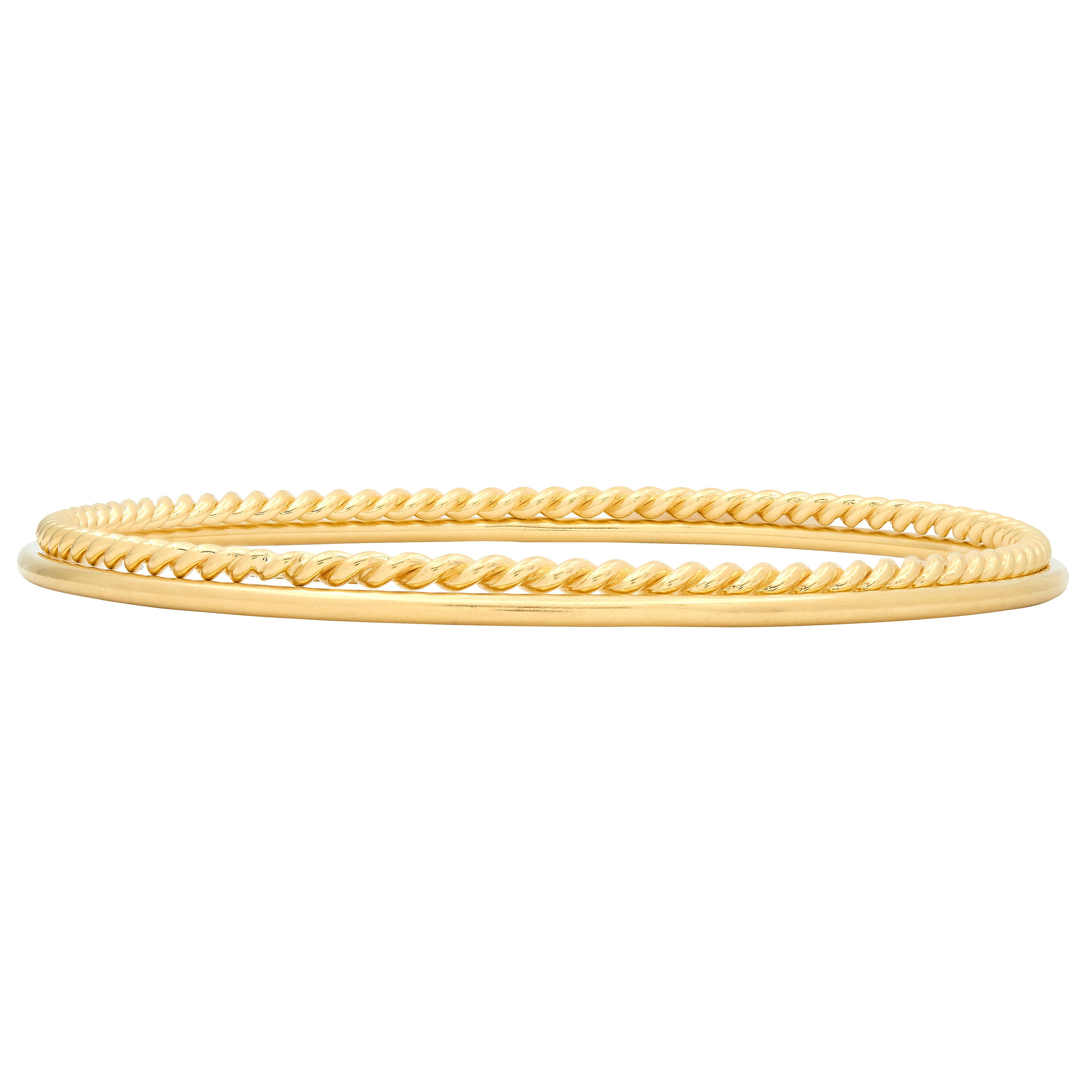 Tiffany & Co. 2000's 18 Karat Yellow Gold Set Of Bangle Bracelets