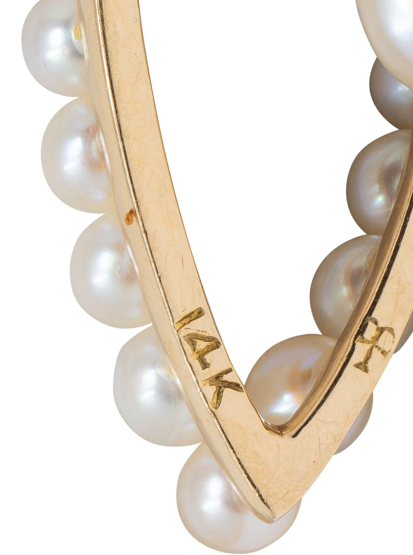 Edwardian Diamond Pearl Platinum 14 Karat Yellow Gold Antique Pendant Necklace