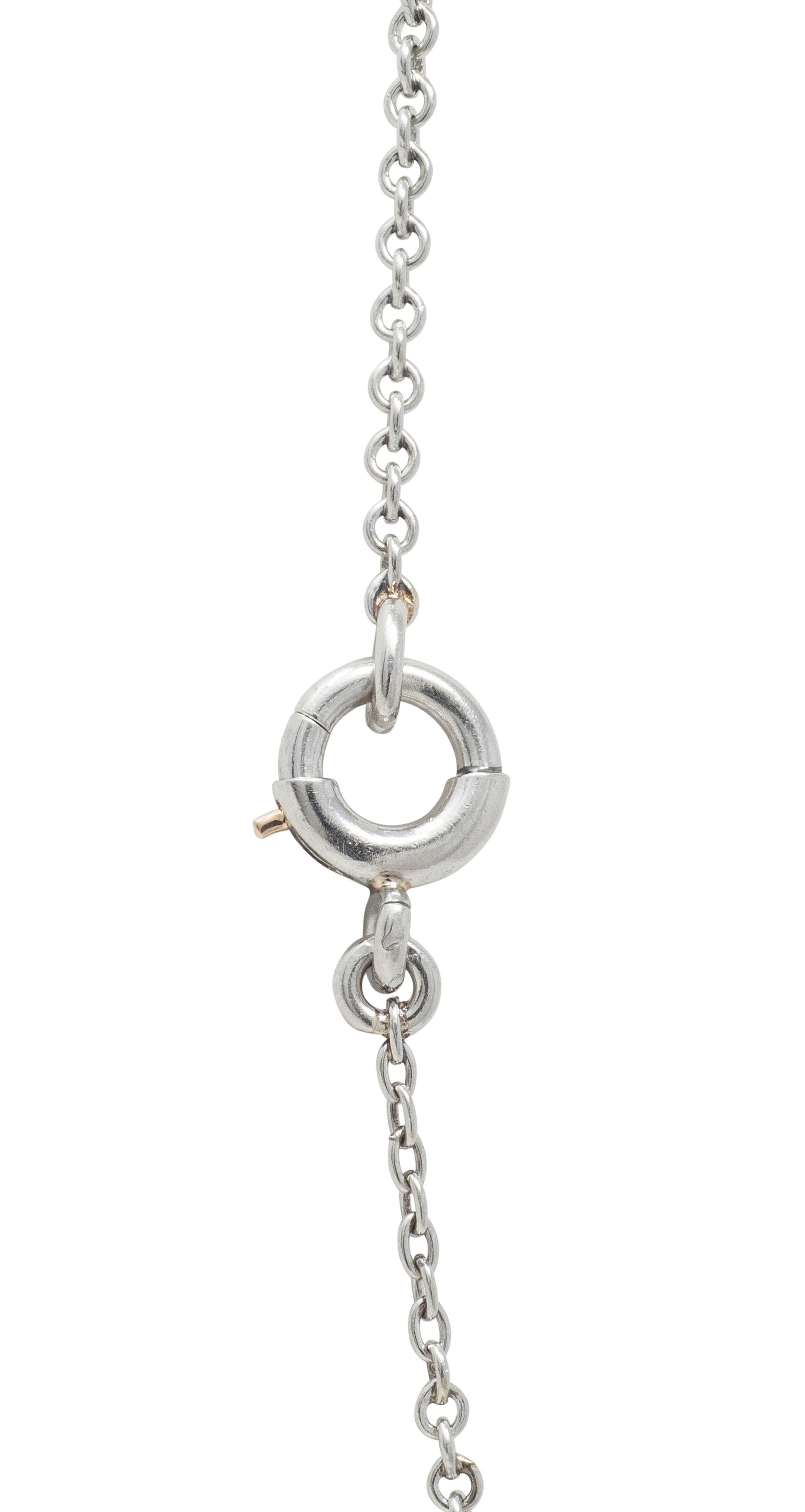 Edwardian Diamond Pearl Platinum 14 Karat Yellow Gold Antique Pendant Necklace