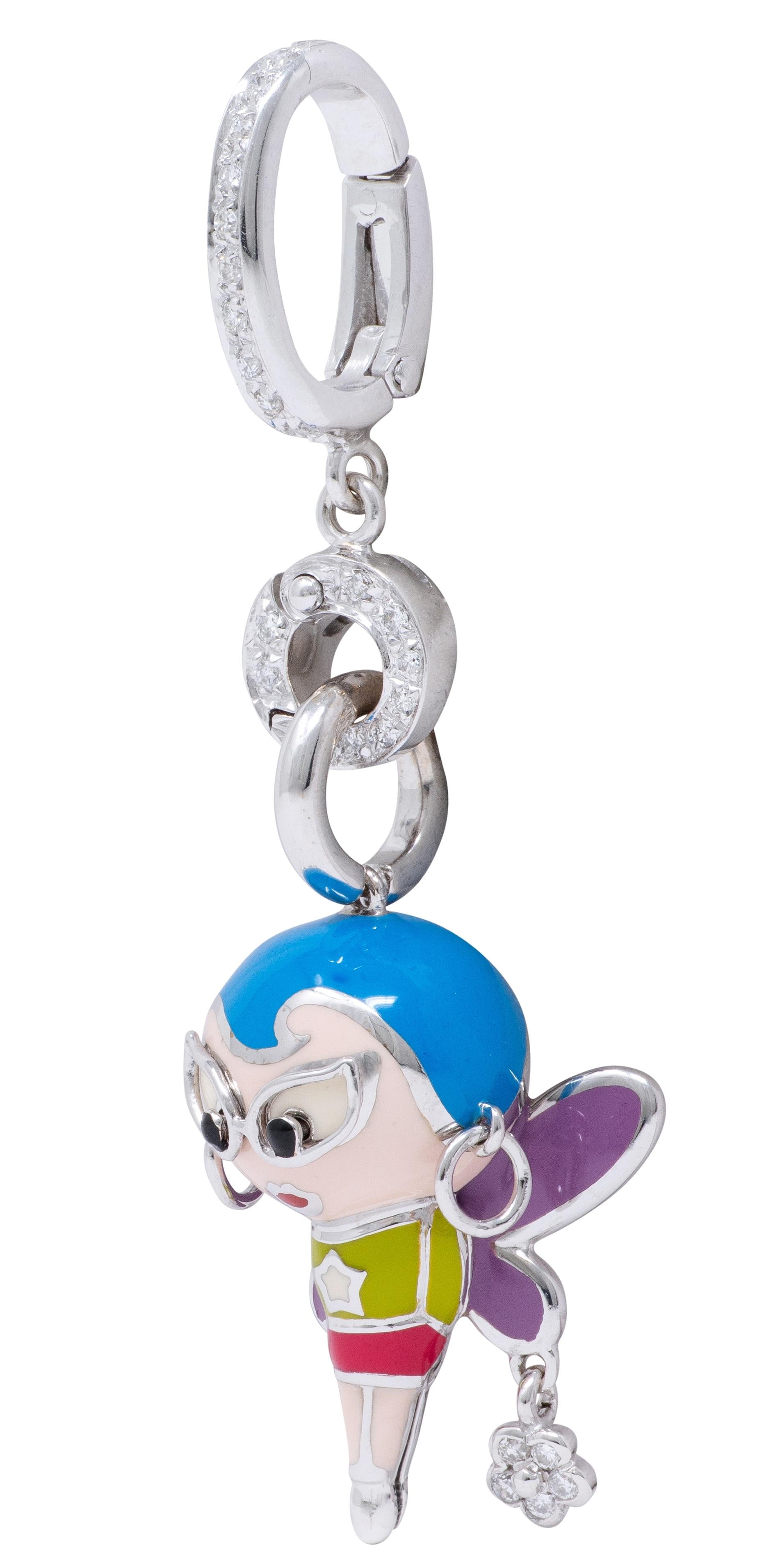 Aaron Basha 2000's Diamond Enamel Supergirl Charm