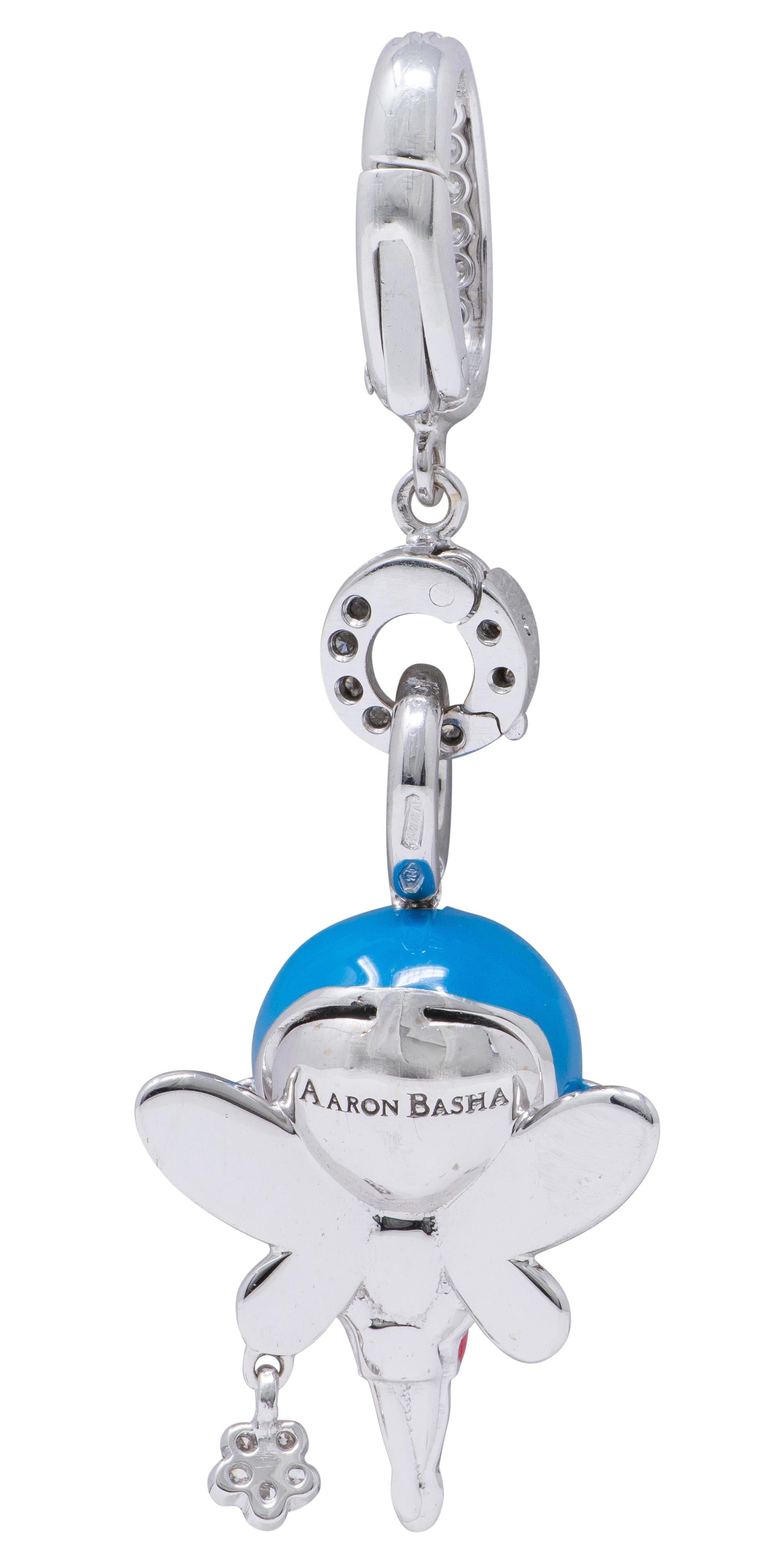 Aaron Basha 2000's Diamond Enamel Supergirl Charm