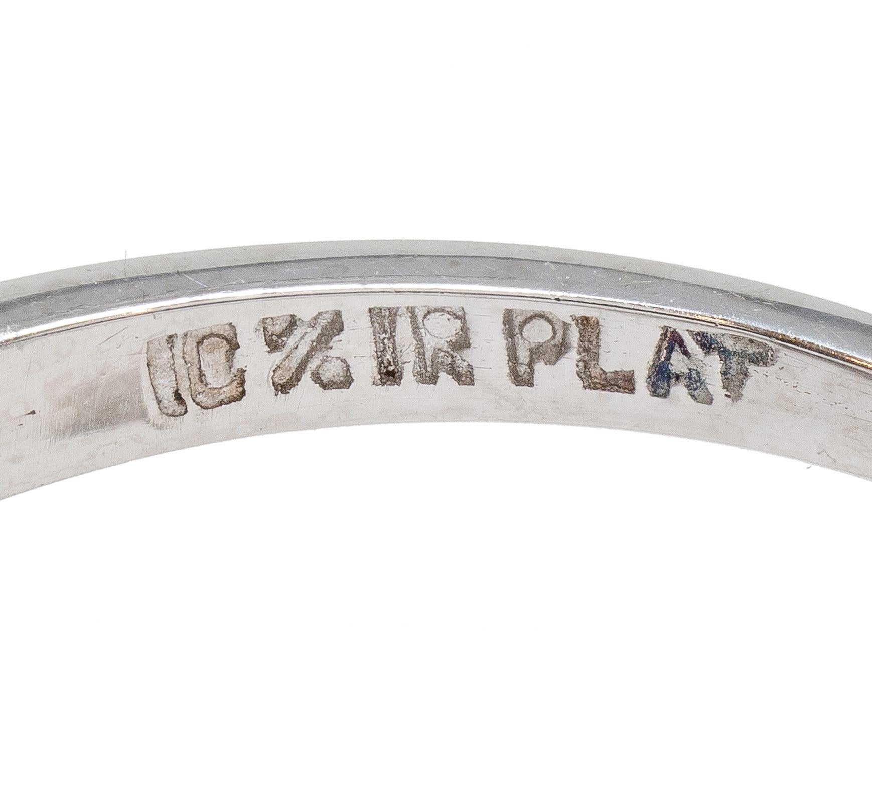 Art Deco Old European Cut Diamond Platinum Geometric Vintage Engagement Ring