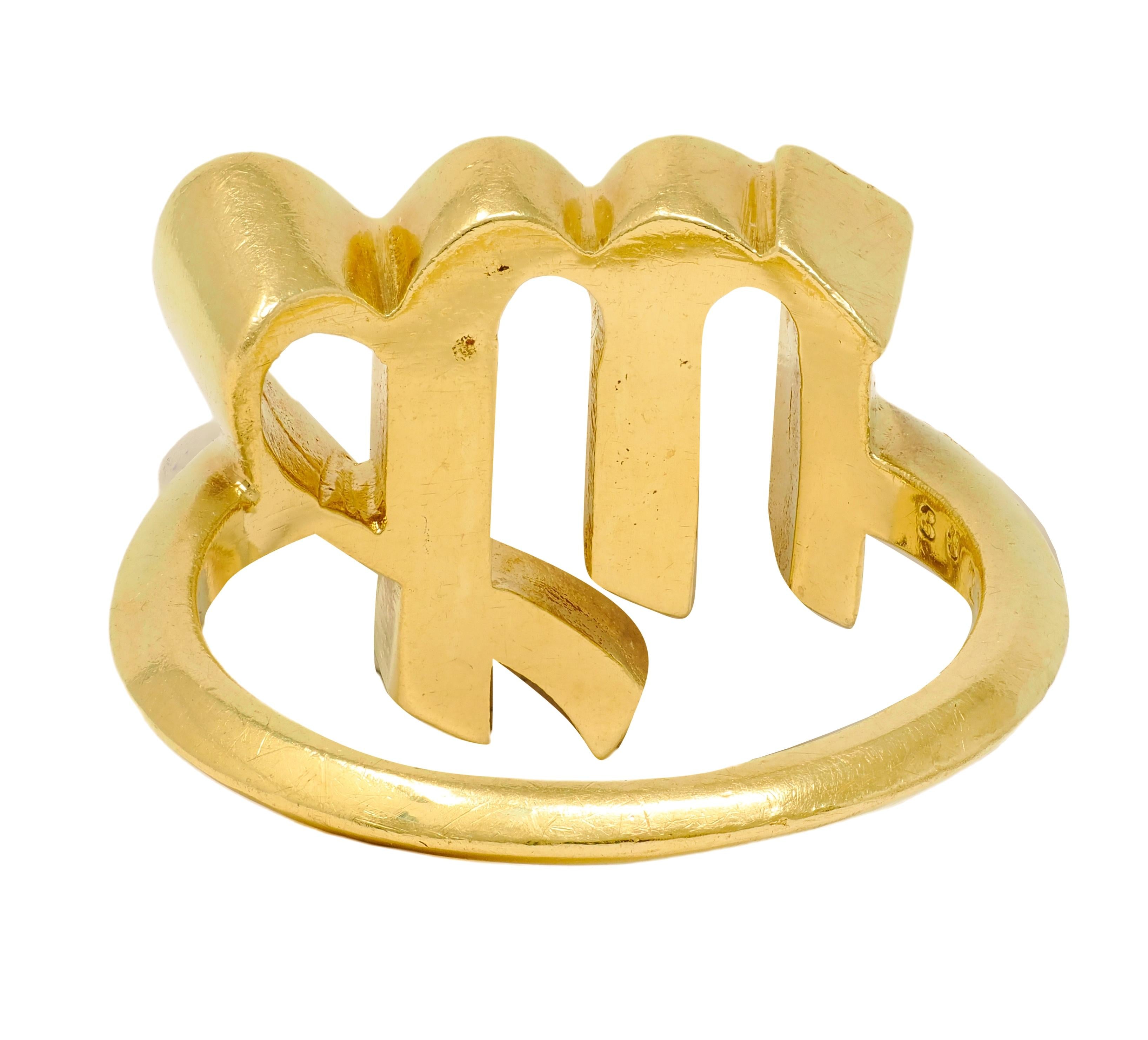 Cartier 1970's 18 Karat Yellow Gold Vintage Virgo Zodiac Ring