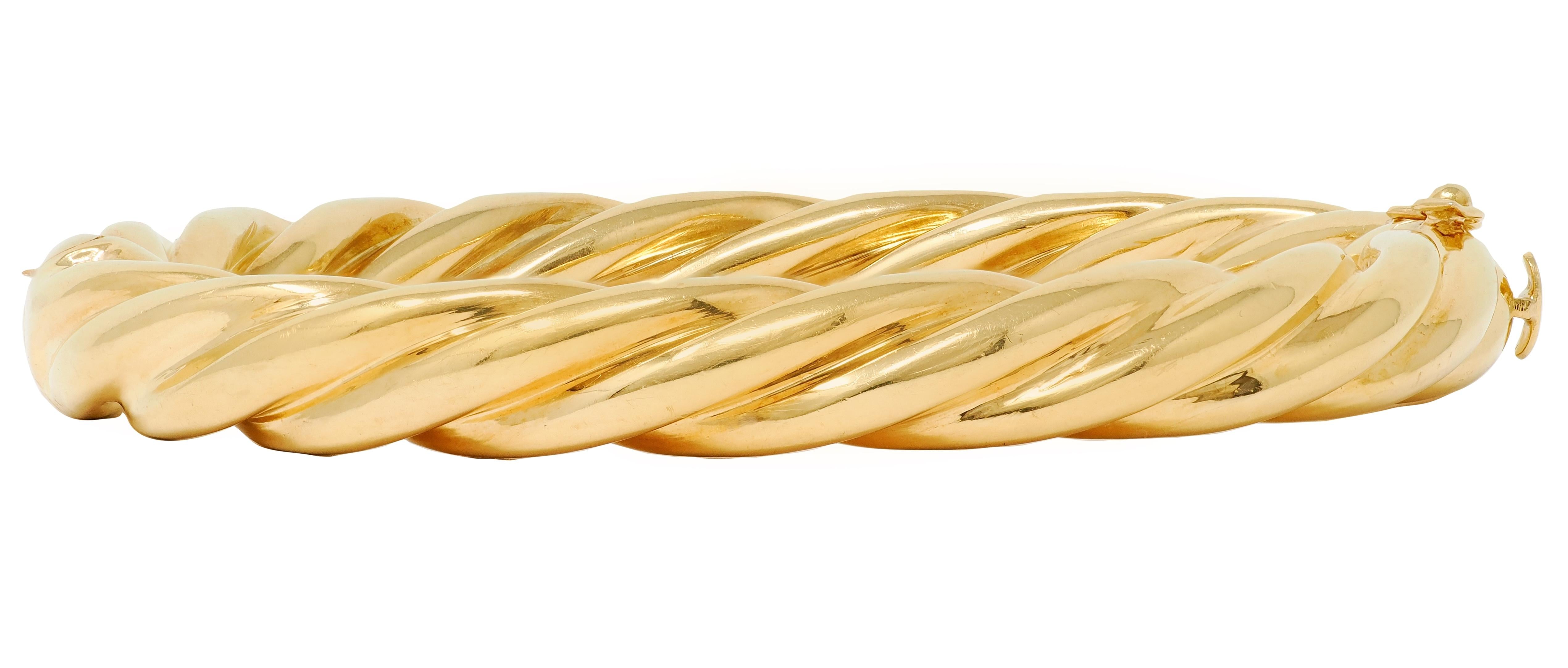 Tiffany & Co. 18 Karat Yellow Gold Vintage Twisted Rope Bangle Bracelet
