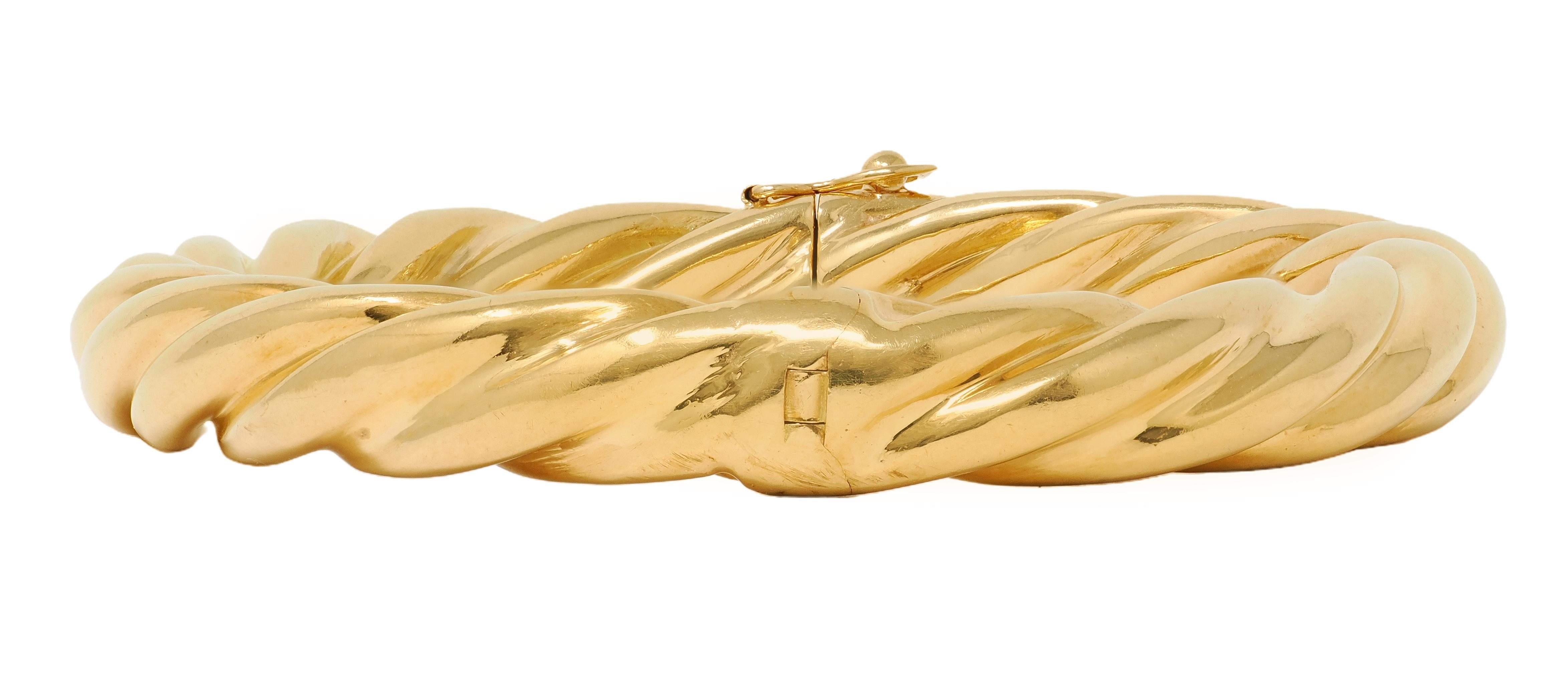 Tiffany & Co. 18 Karat Yellow Gold Vintage Twisted Rope Bangle Bracelet
