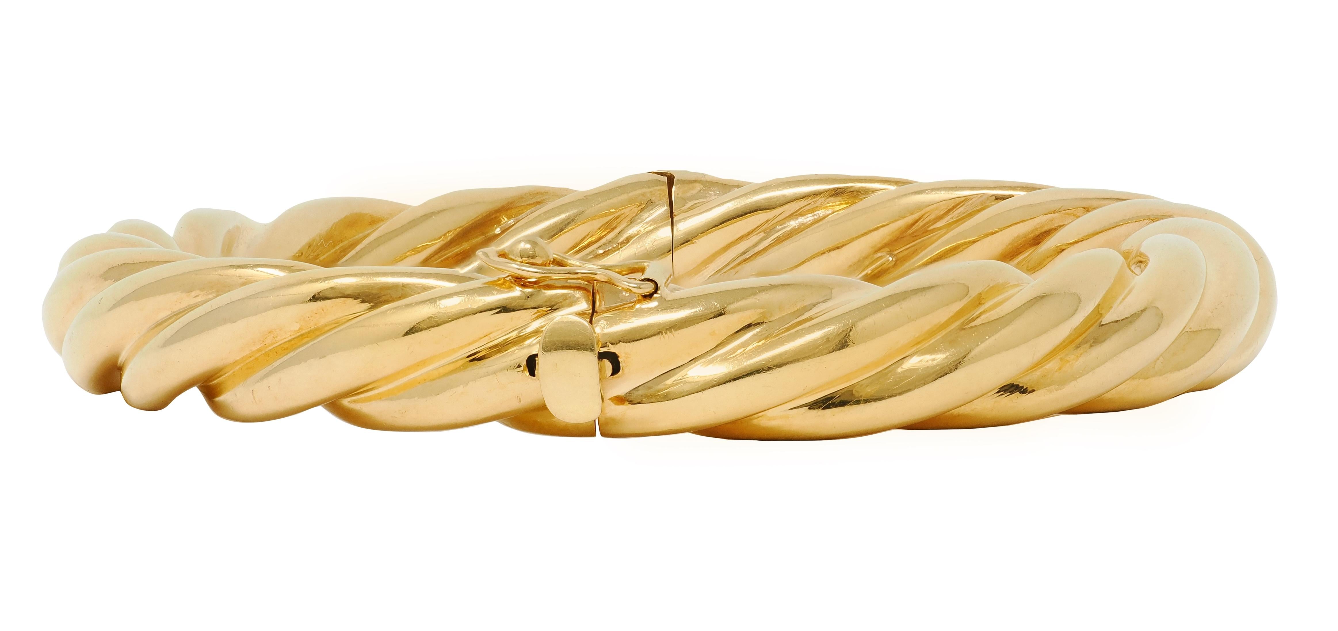 Tiffany & Co. 18 Karat Yellow Gold Vintage Twisted Rope Bangle Bracelet