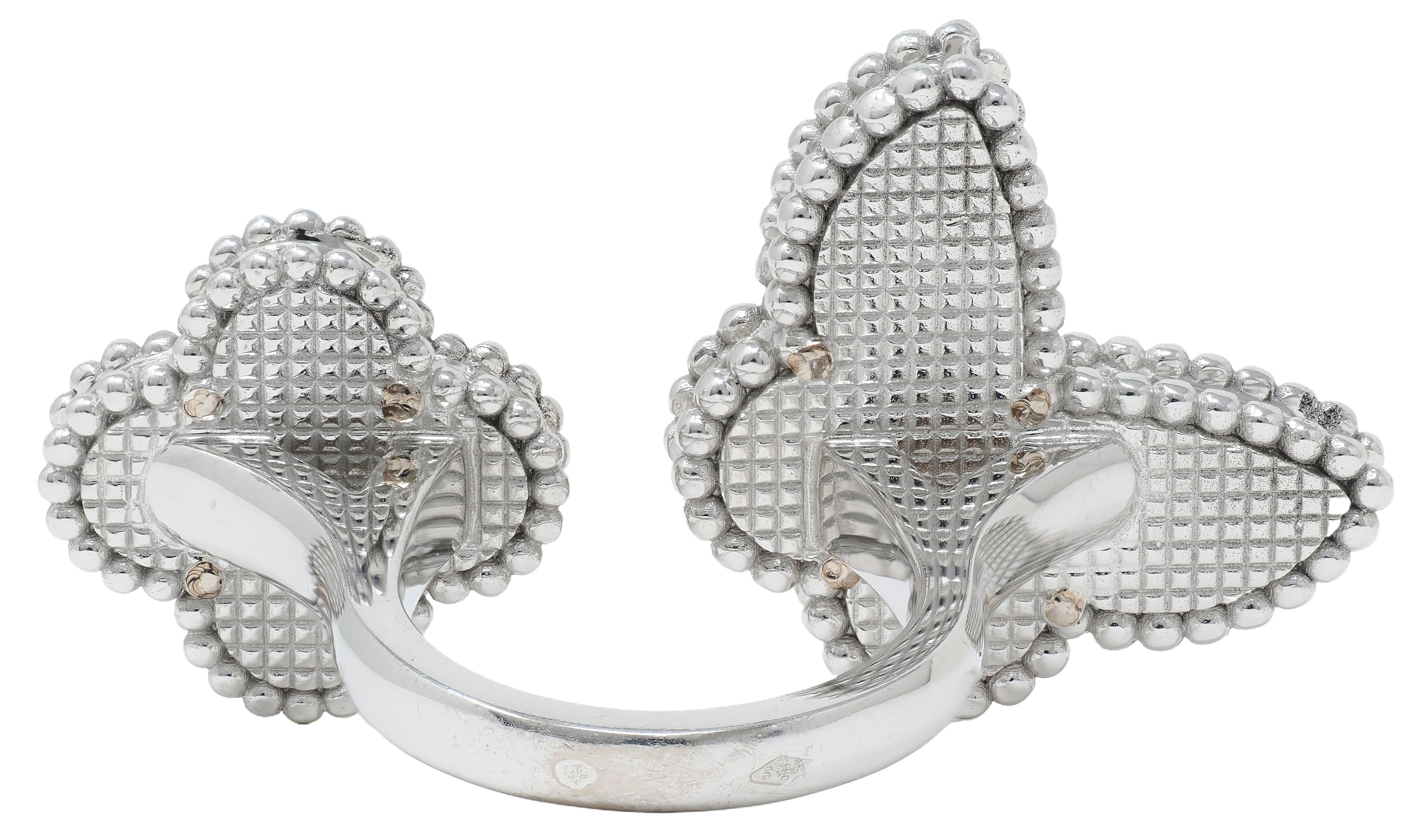 Van Cleef & Arpels Turquoise Mother-Of-Pearl 18K Lucky Alhambra Butterfly Ring