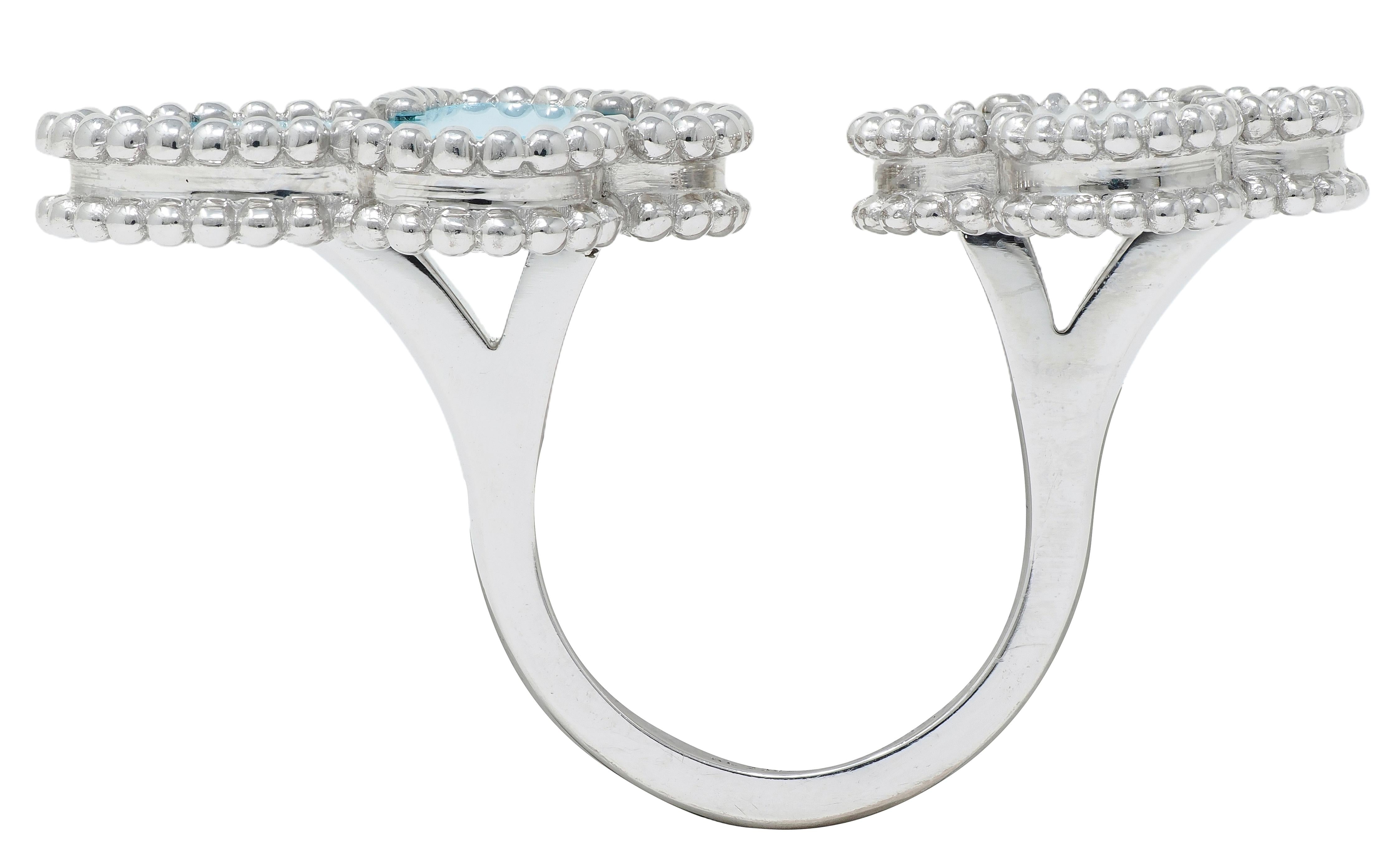 Van Cleef & Arpels Turquoise Mother-Of-Pearl 18K Lucky Alhambra Butterfly Ring
