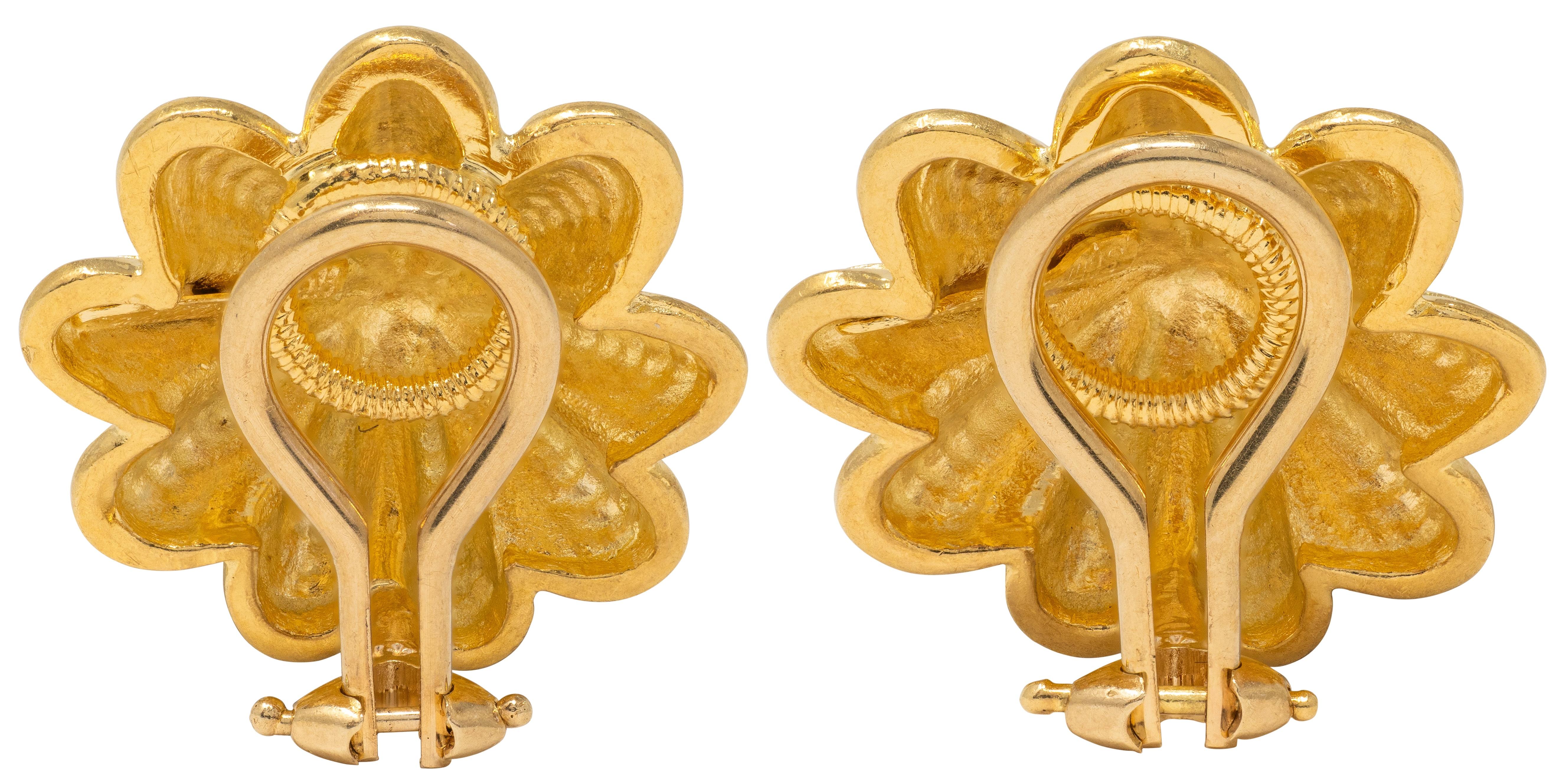 Tiffany & Co. Schlumberger 18K Yellow Gold Vintage Shell Ear-Clip Earrings
