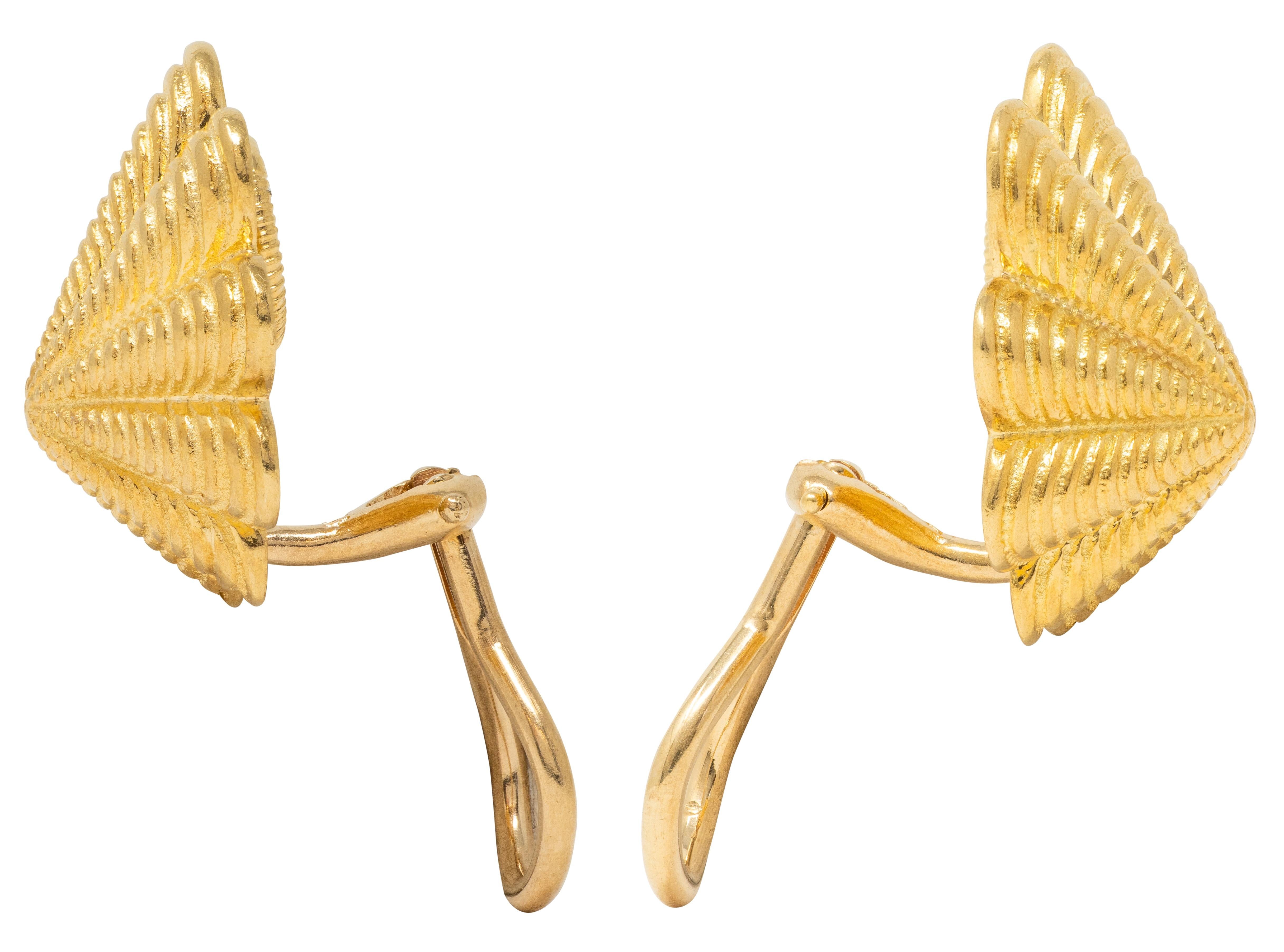 Tiffany & Co. Schlumberger 18K Yellow Gold Vintage Shell Ear-Clip Earrings